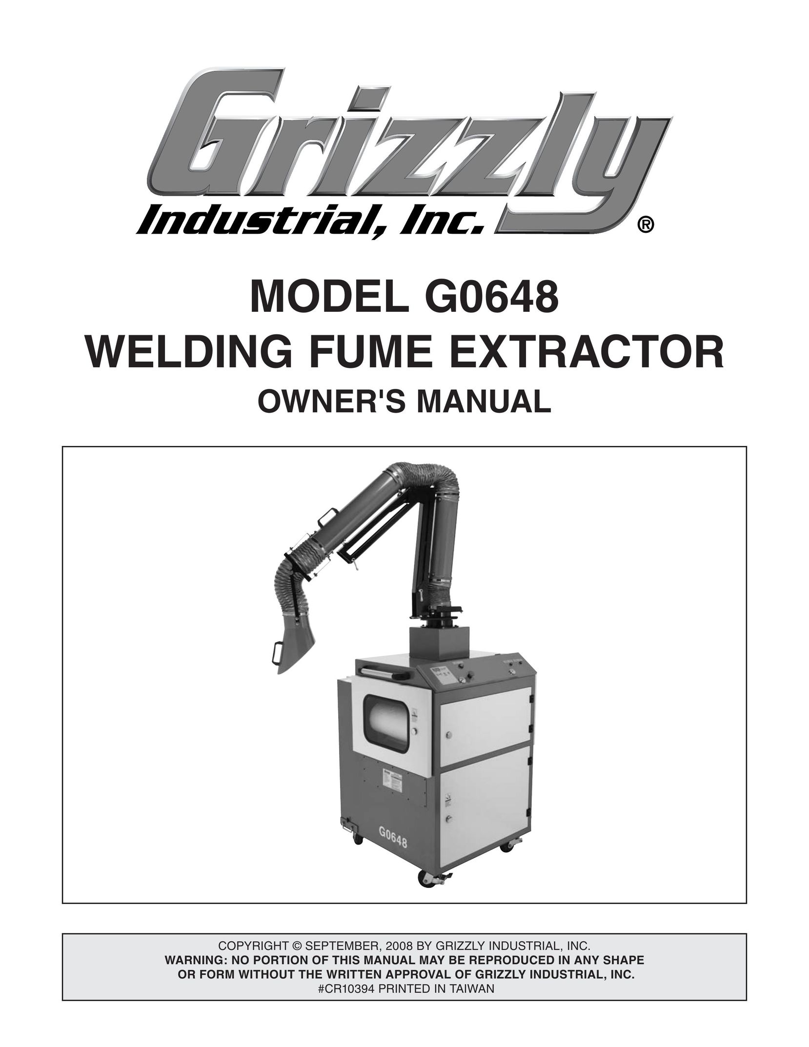 Grizzly G0648 Welding System User Manual