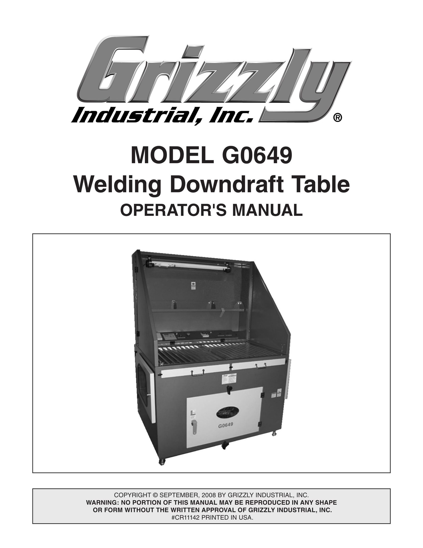 Grizzly G0649 Welding System User Manual