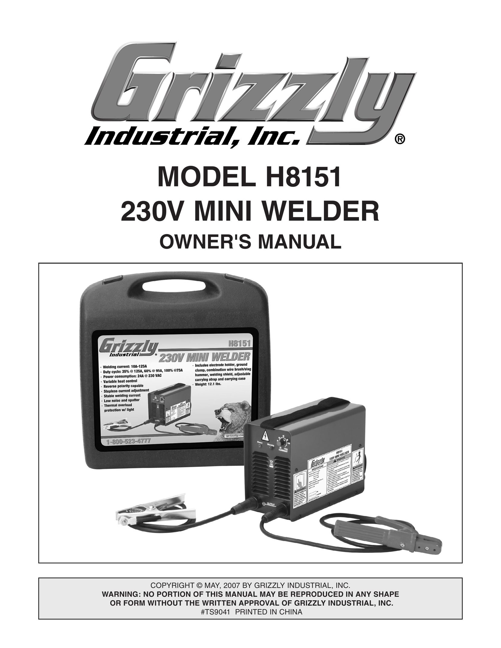 Grizzly H8151 Welding System User Manual