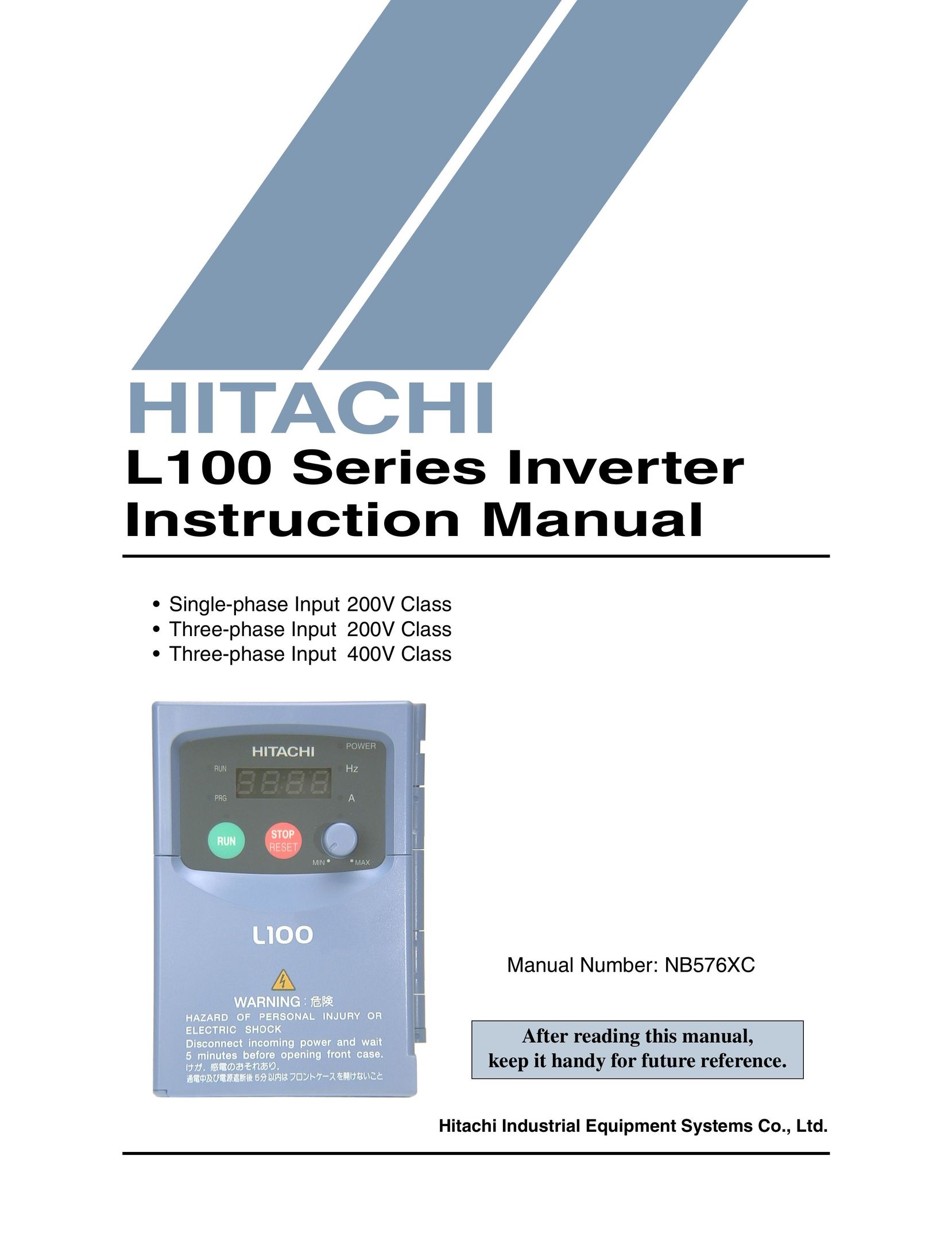 Hitachi L100 Welding System User Manual