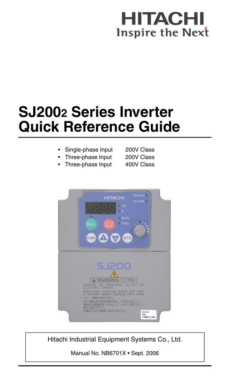 Hitachi SJ2002 Welding System User Manual