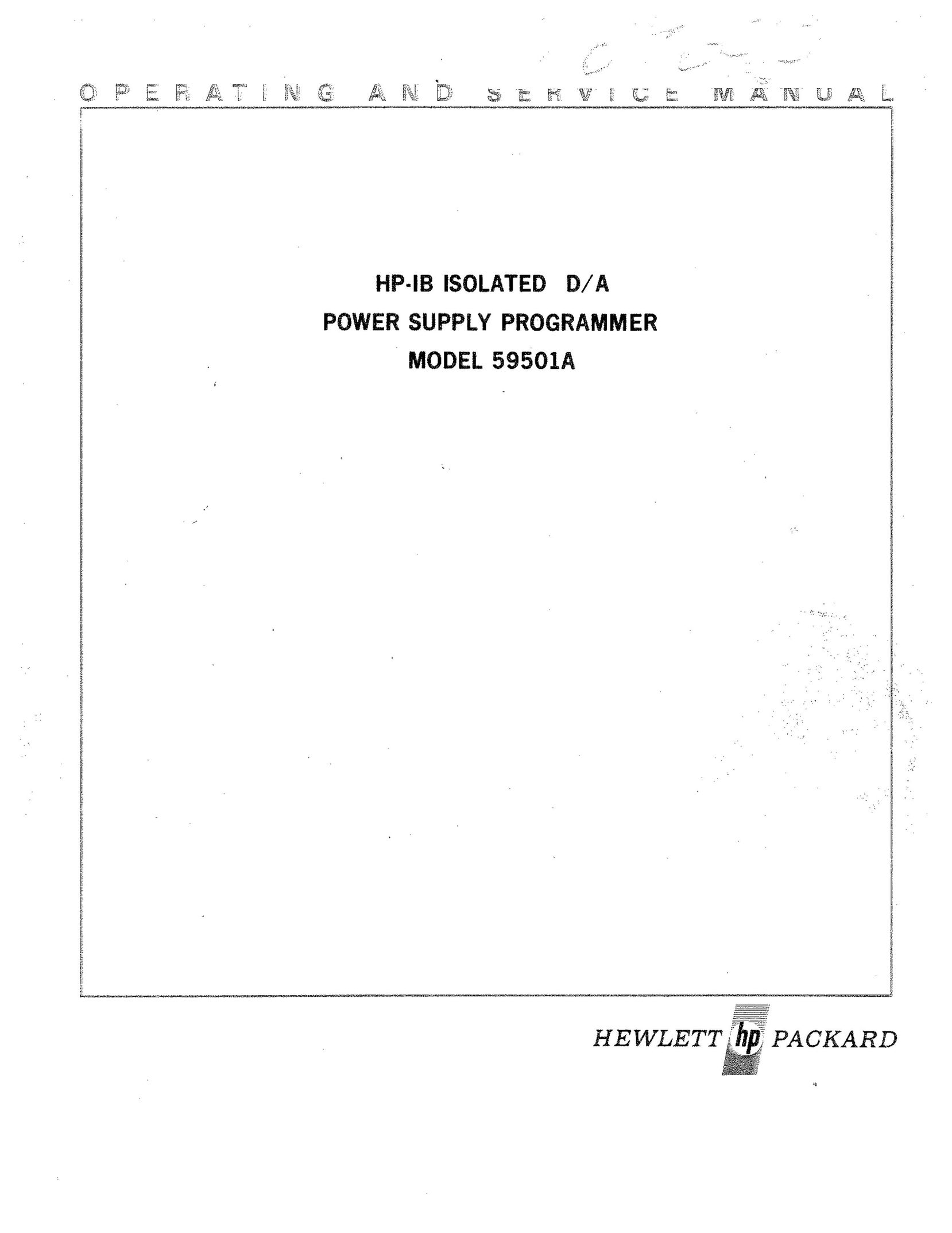 HP (Hewlett-Packard) 59501A Welding System User Manual