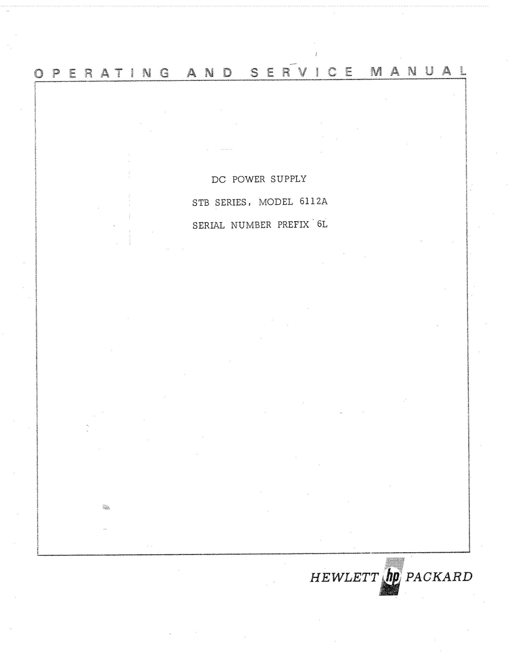 HP (Hewlett-Packard) 6112A Welding System User Manual