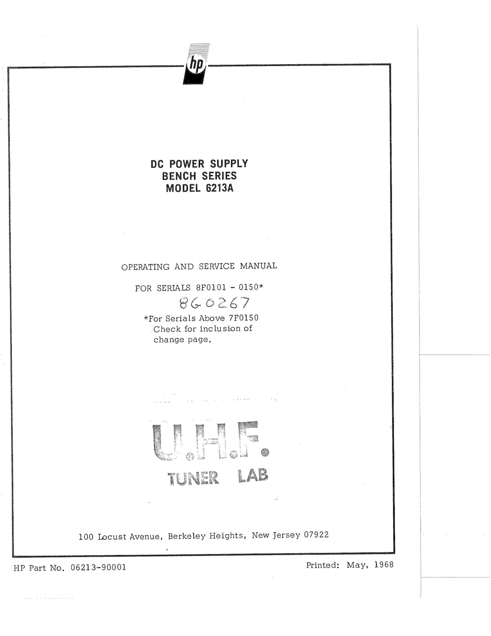 HP (Hewlett-Packard) 6213A Welding System User Manual