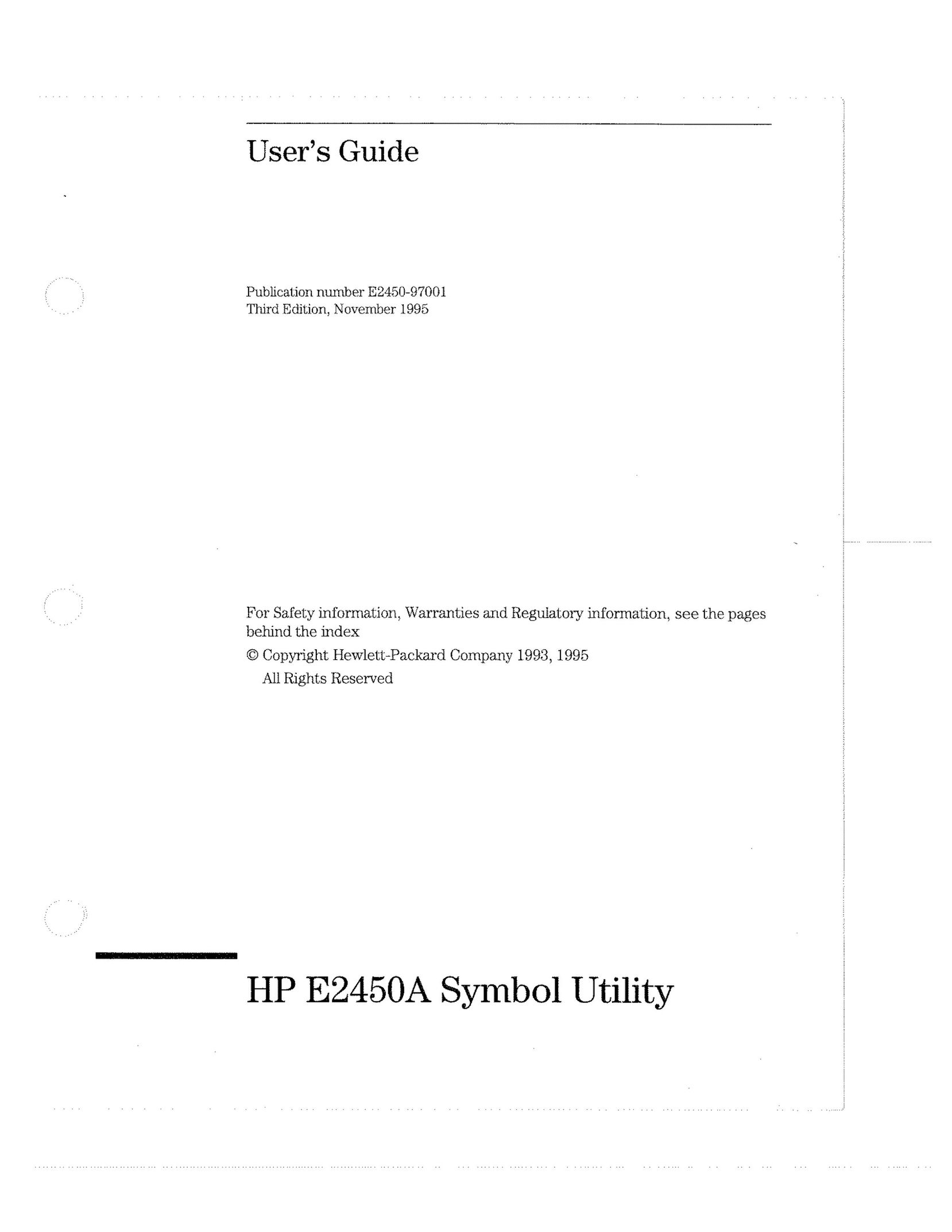 HP (Hewlett-Packard) E2450A Welding System User Manual