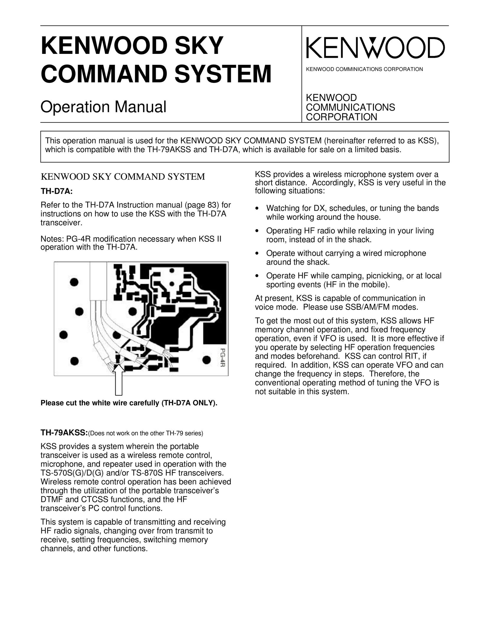Kenwood TH-79AKSS Welding System User Manual