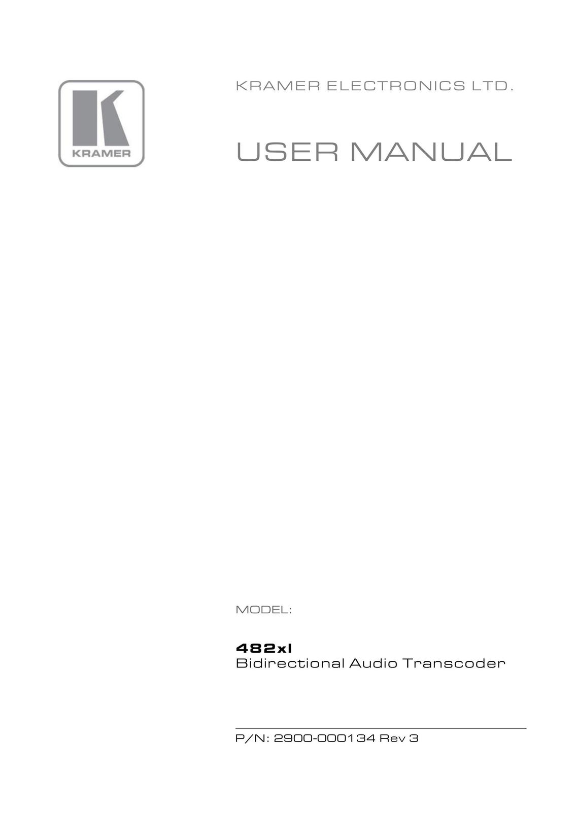 Kramer Electronics 482xl Welding System User Manual