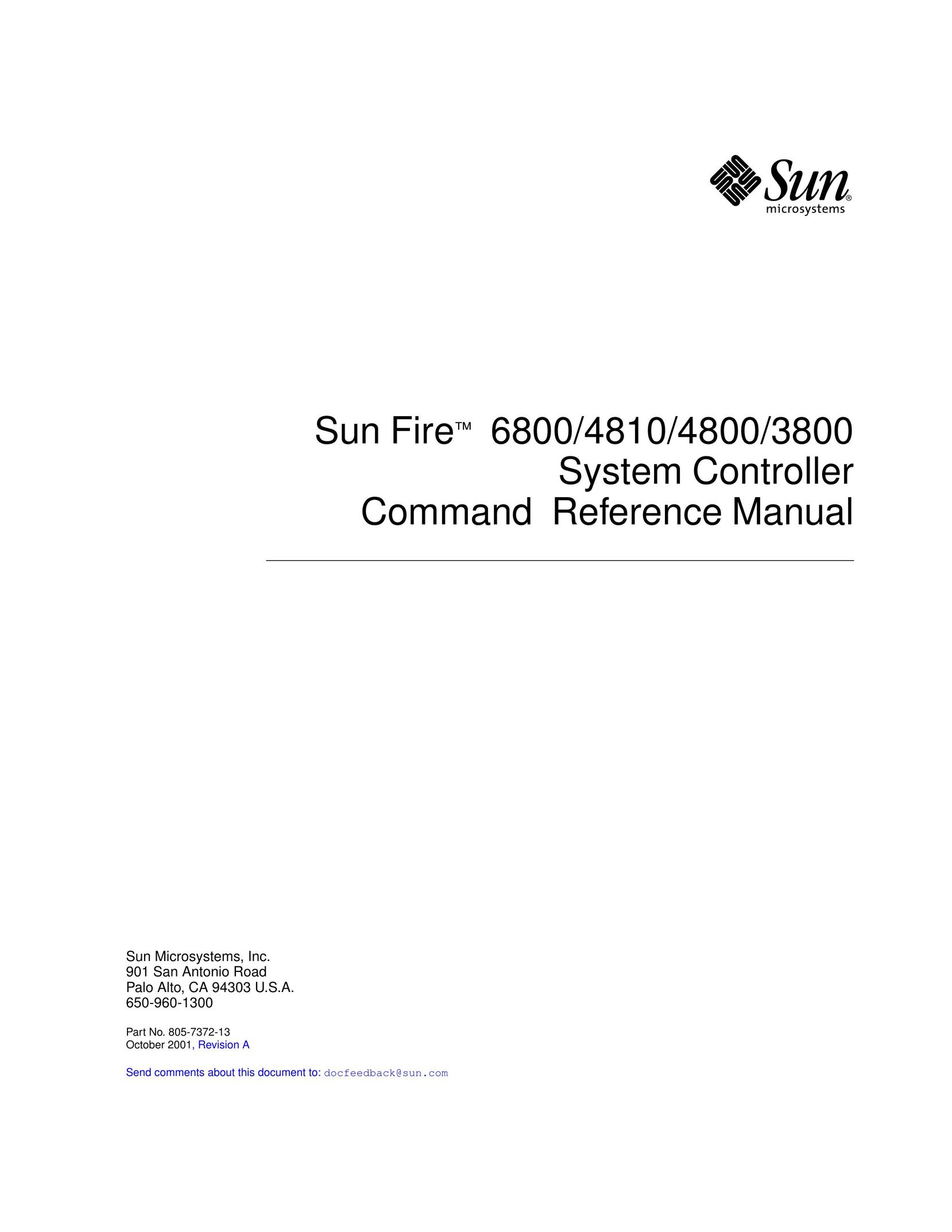 Sun Microsystems 6800/4810/4800/3800 Welding System User Manual