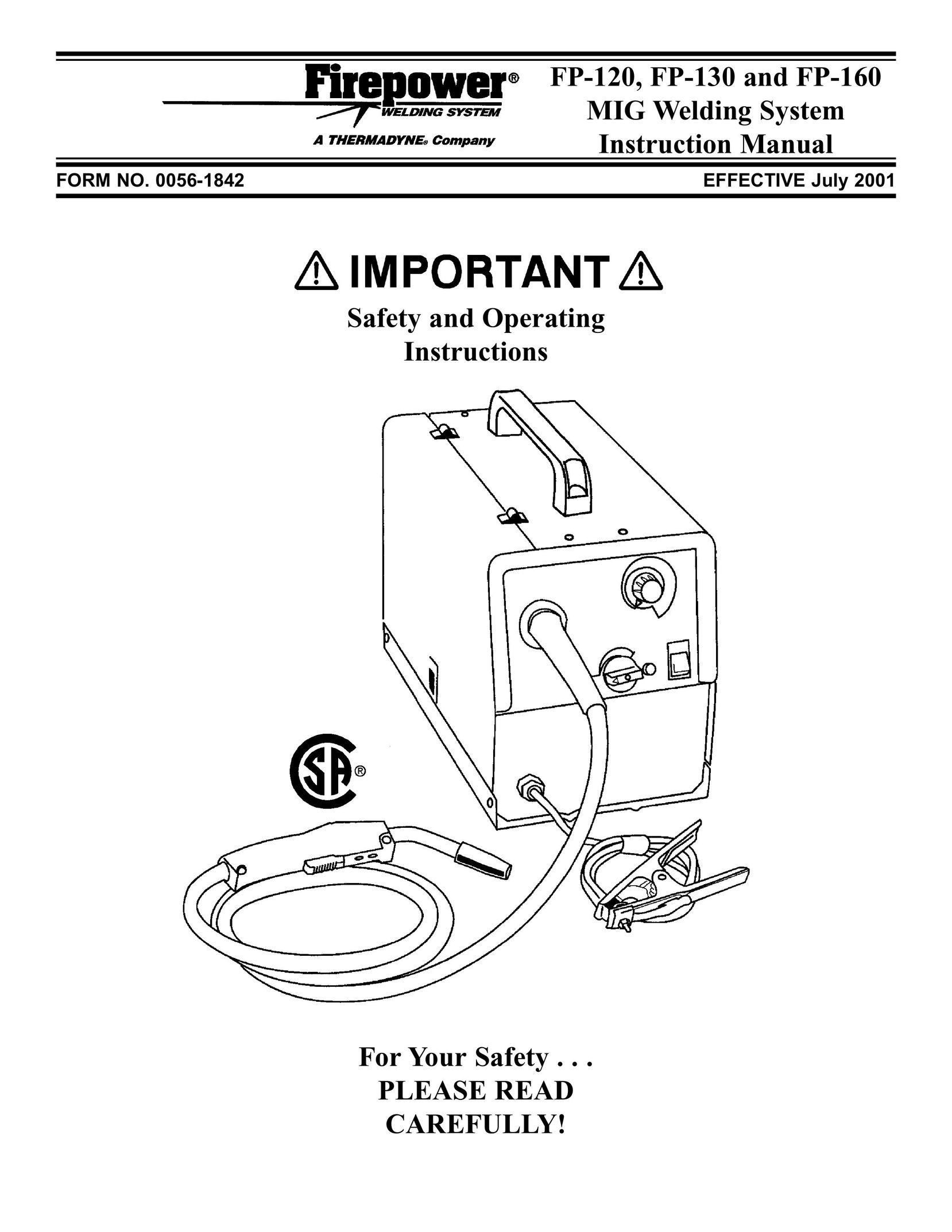 Victor Enterprise FP-120 Welding System User Manual