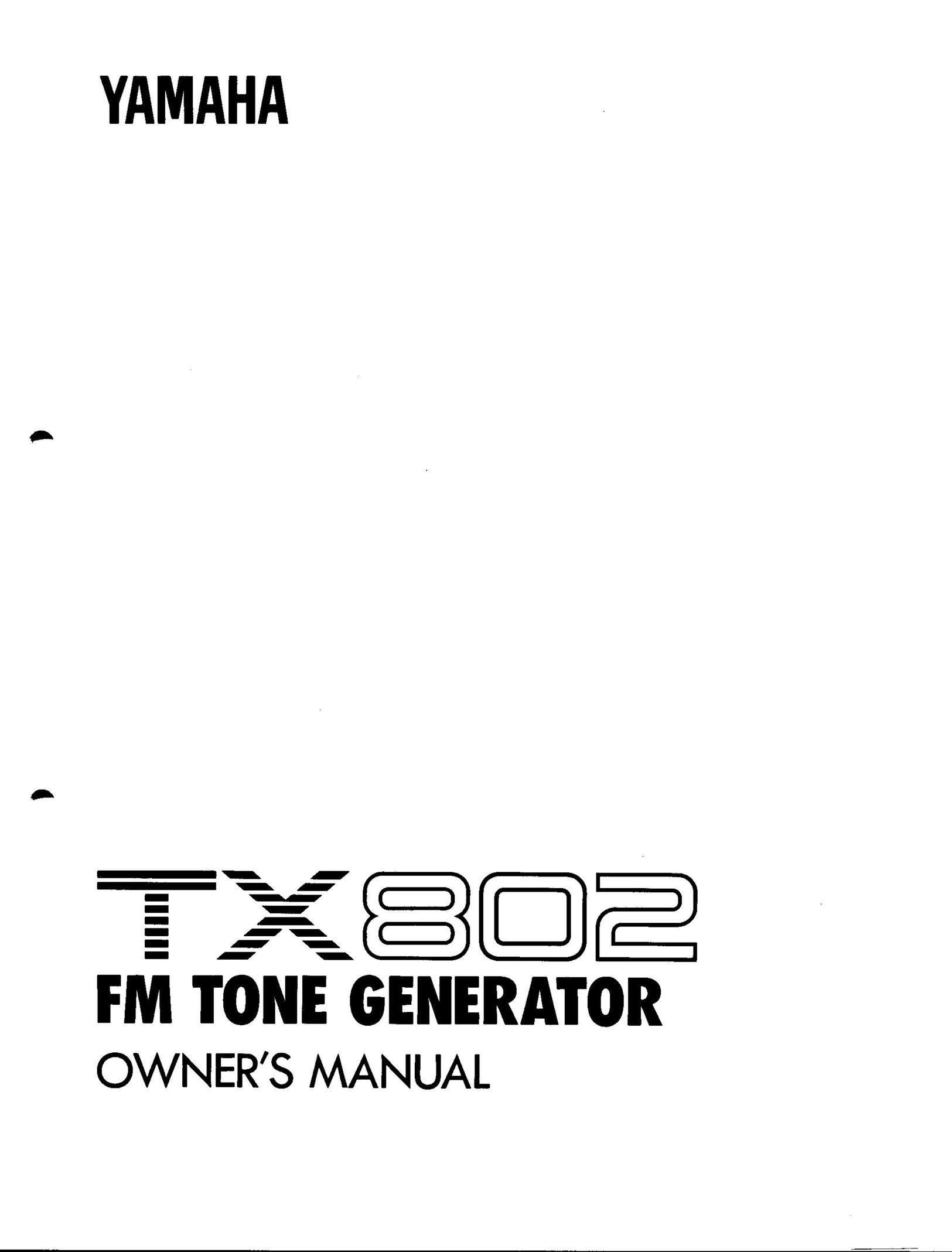 Yamaha TX 802 Welding System User Manual