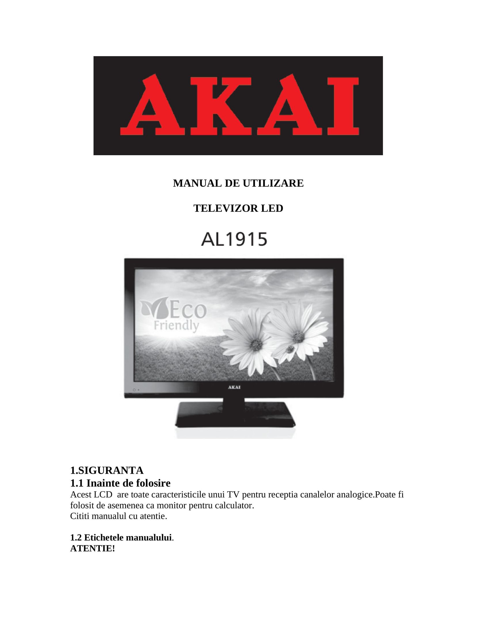 Akai AL1915 Work Light User Manual