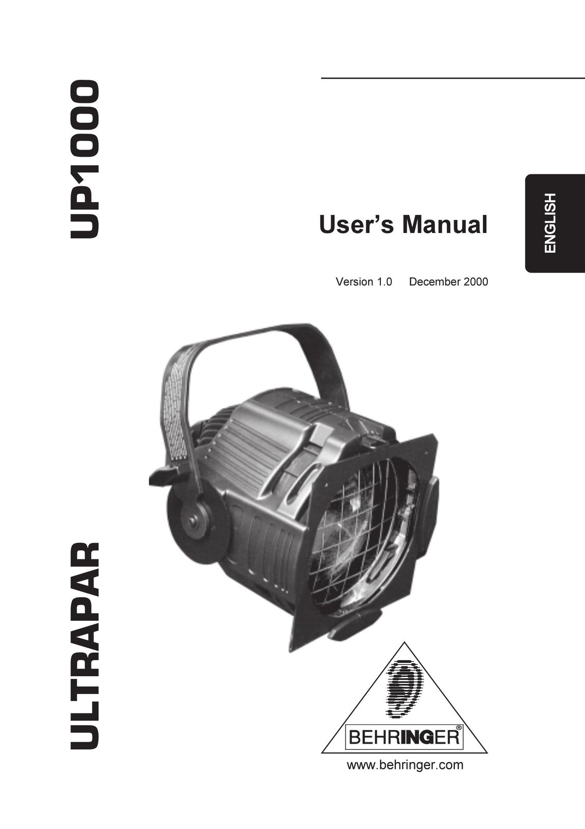 Behringer UP1000 Work Light User Manual