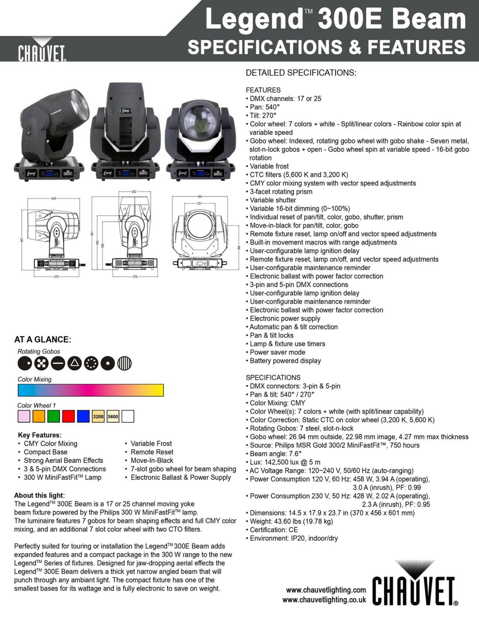 Chauvet 300e Work Light User Manual