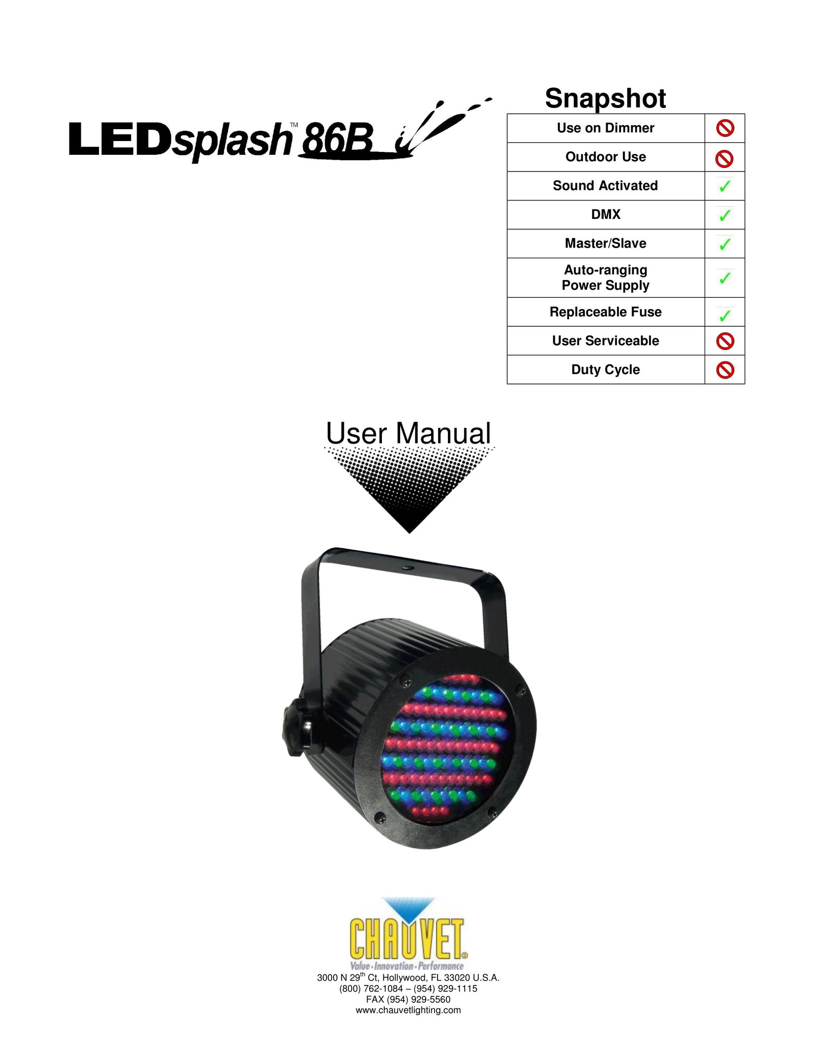 Chauvet 86B Work Light User Manual