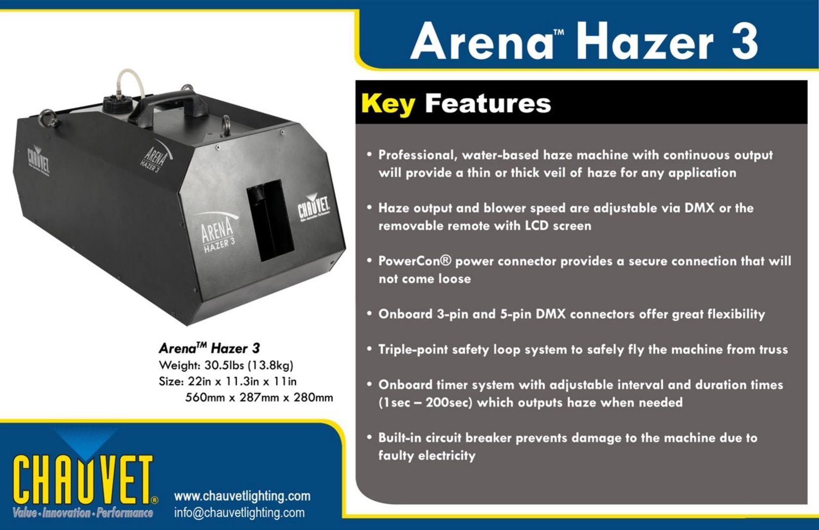 Chauvet Arena Hazer 3 Work Light User Manual