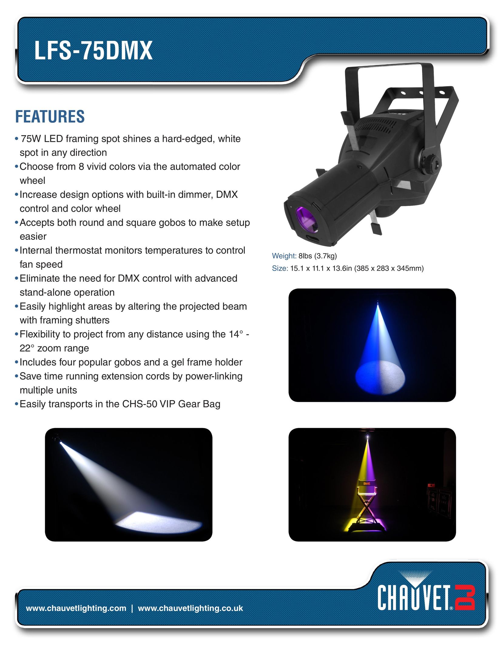 Chauvet LFS-75DMX Work Light User Manual