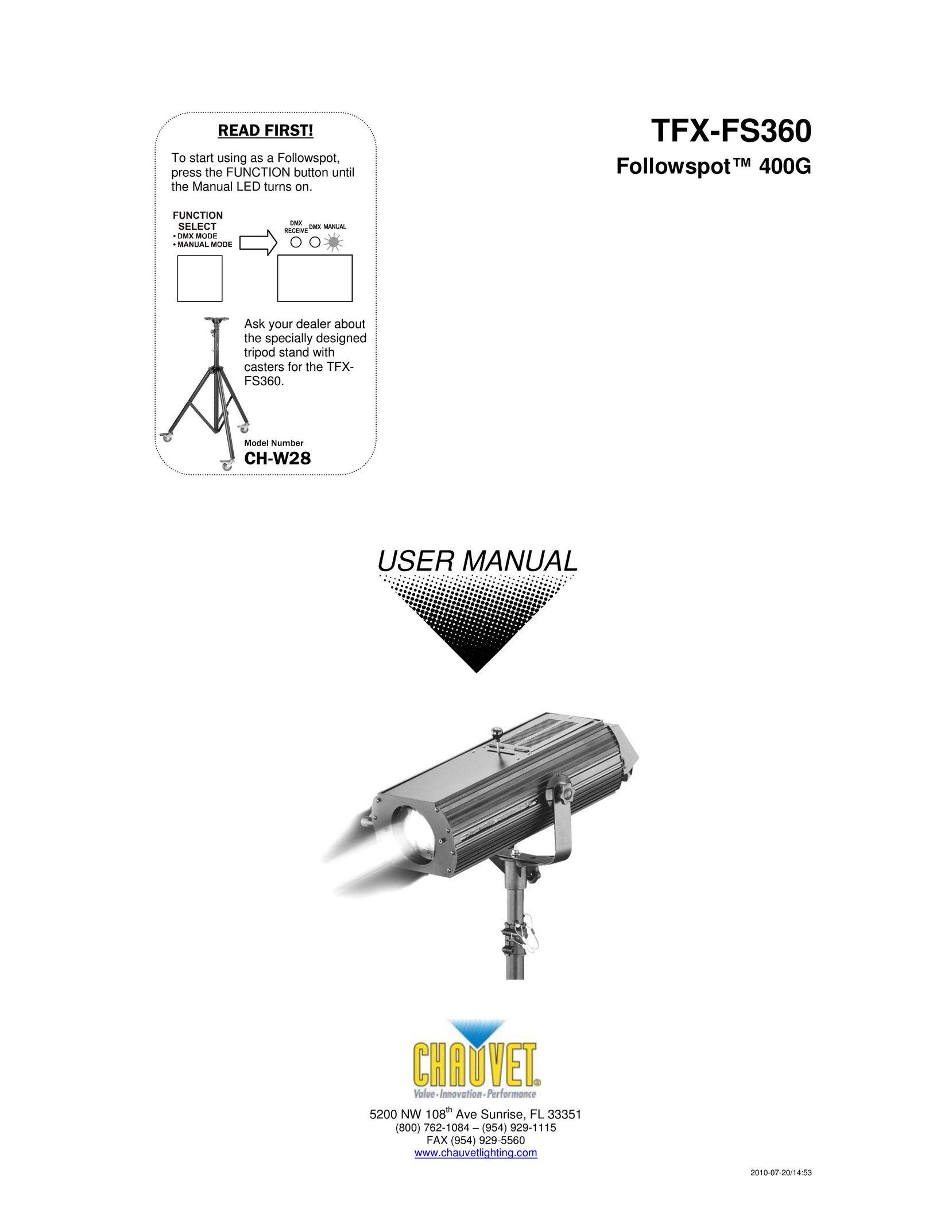 Chauvet TFX-FS360 Work Light User Manual