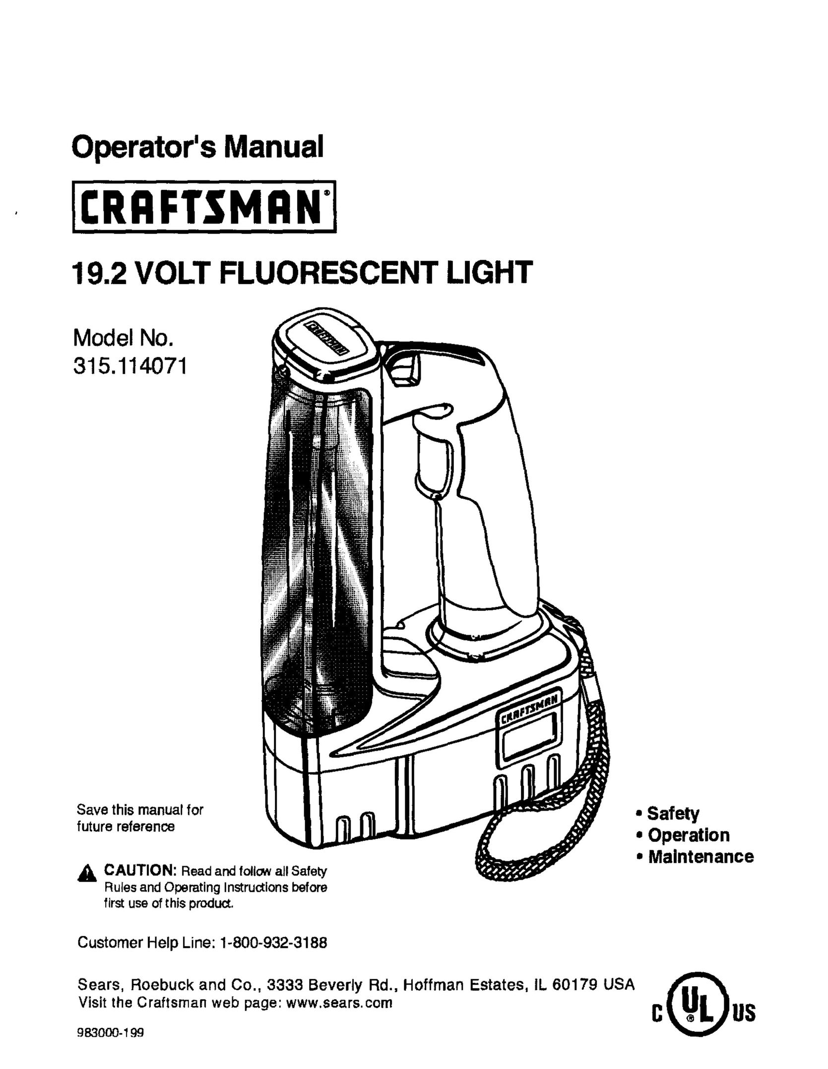Craftsman 315.114071 Work Light User Manual