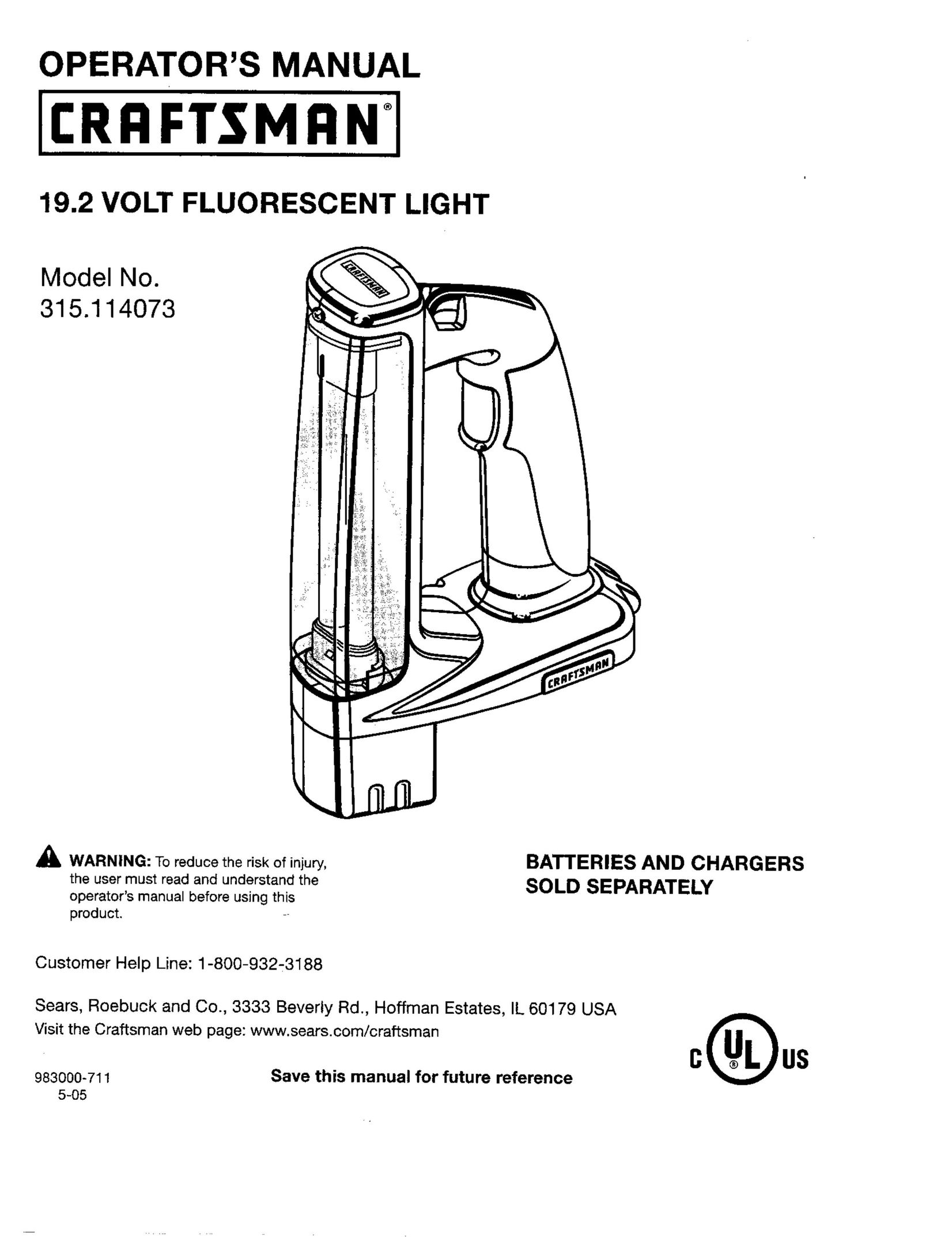 Craftsman 315.114073 Work Light User Manual