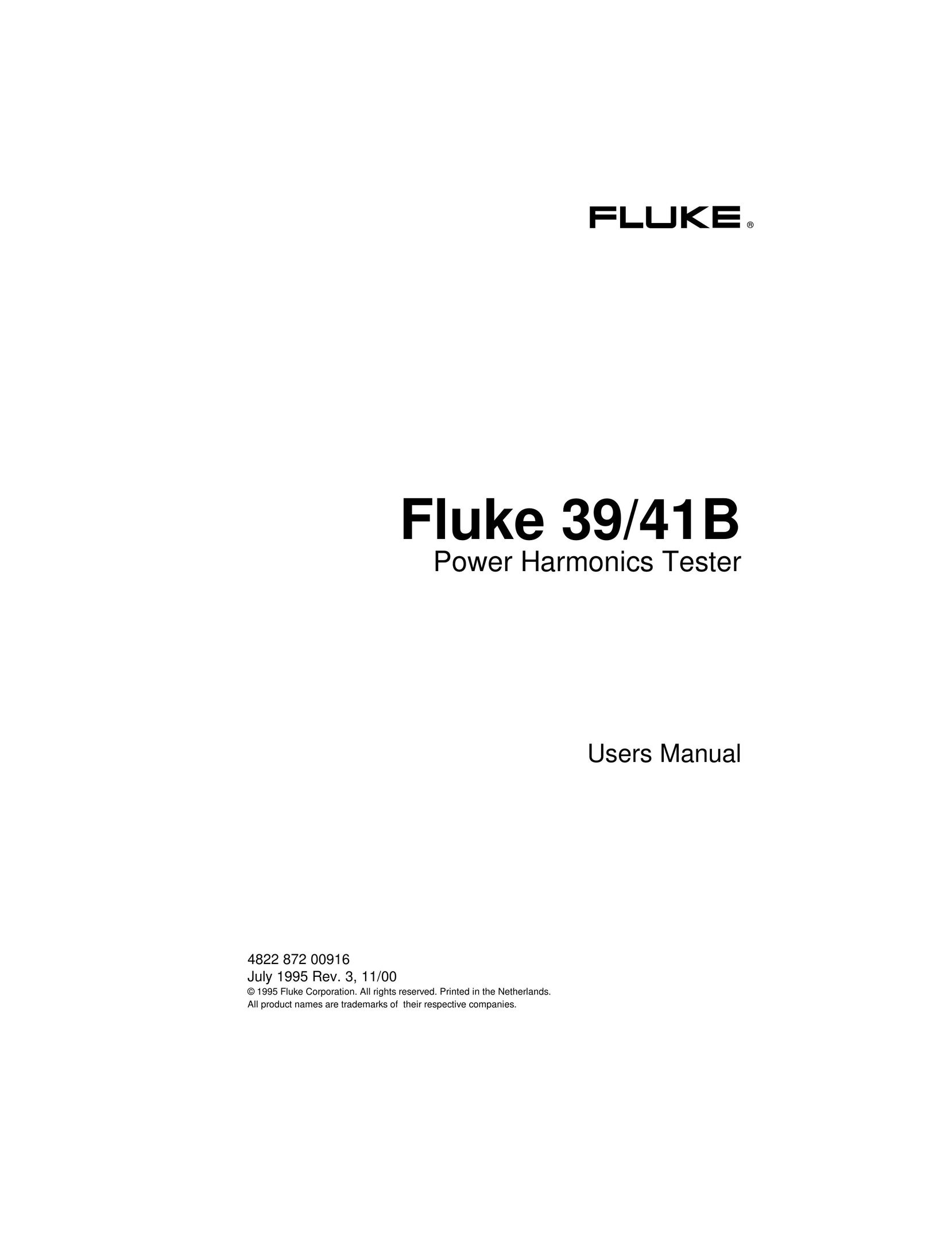 Fluke 41B Work Light User Manual