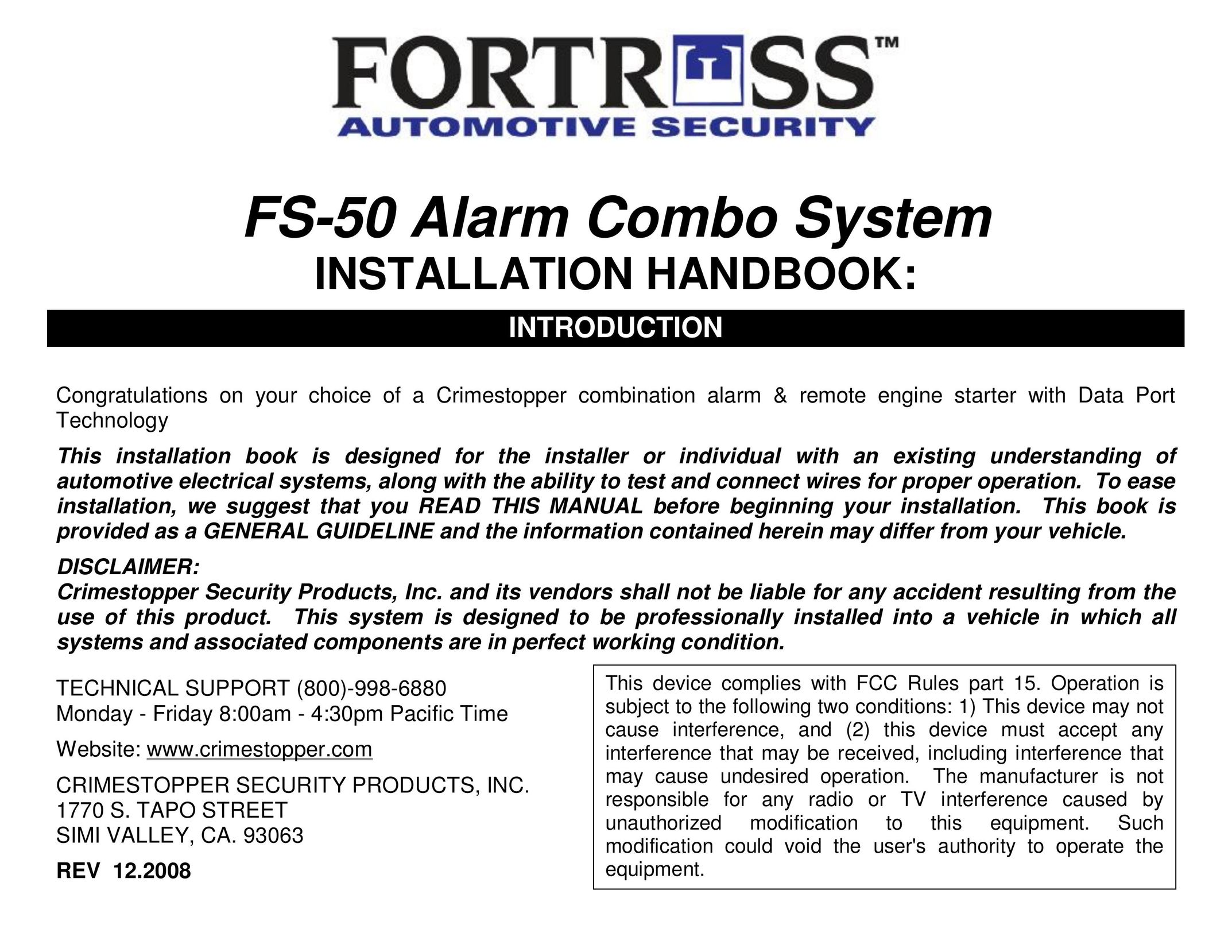 Fortress Technologies FS-50 Work Light User Manual