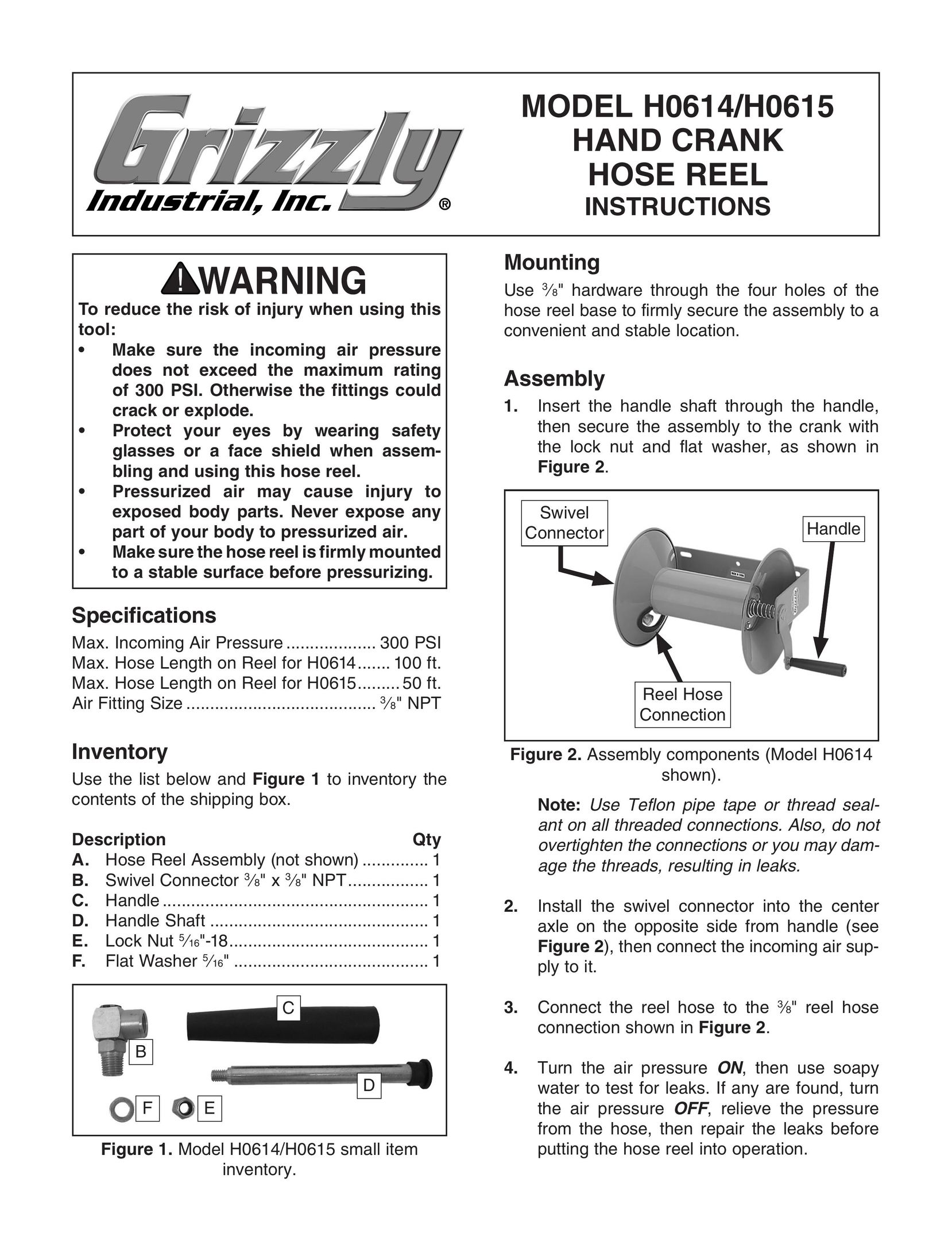 Grizzly H0614 Work Light User Manual