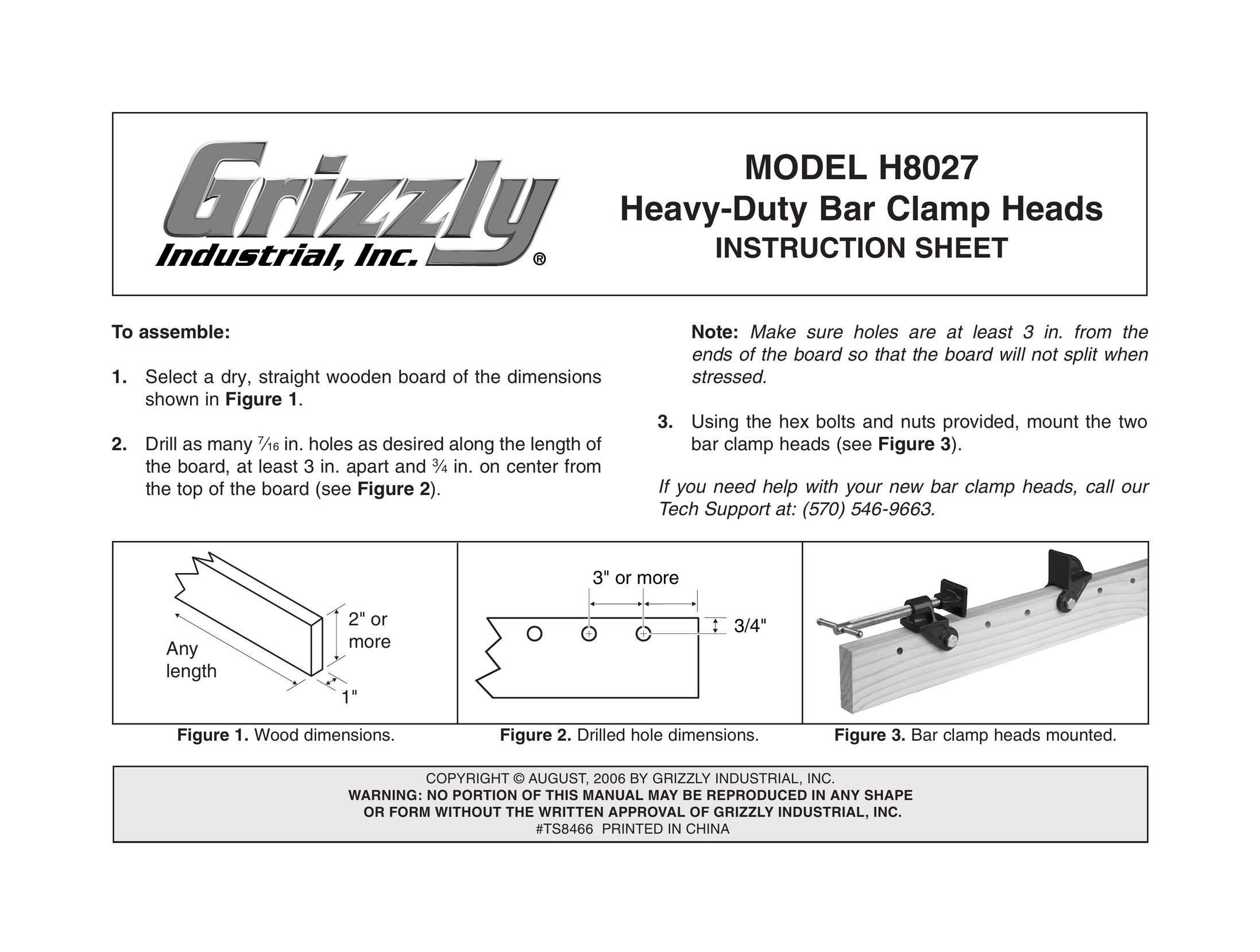 Grizzly H8027 Work Light User Manual