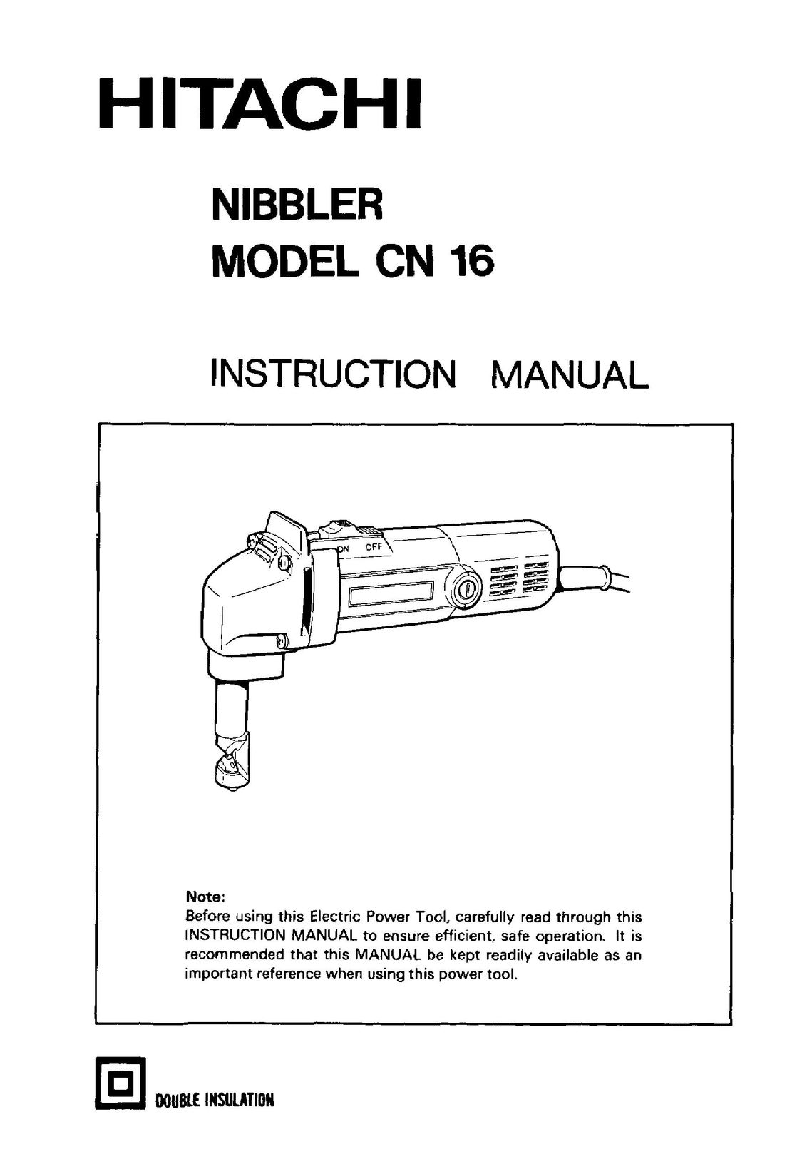 Hitachi CN 16 Work Light User Manual
