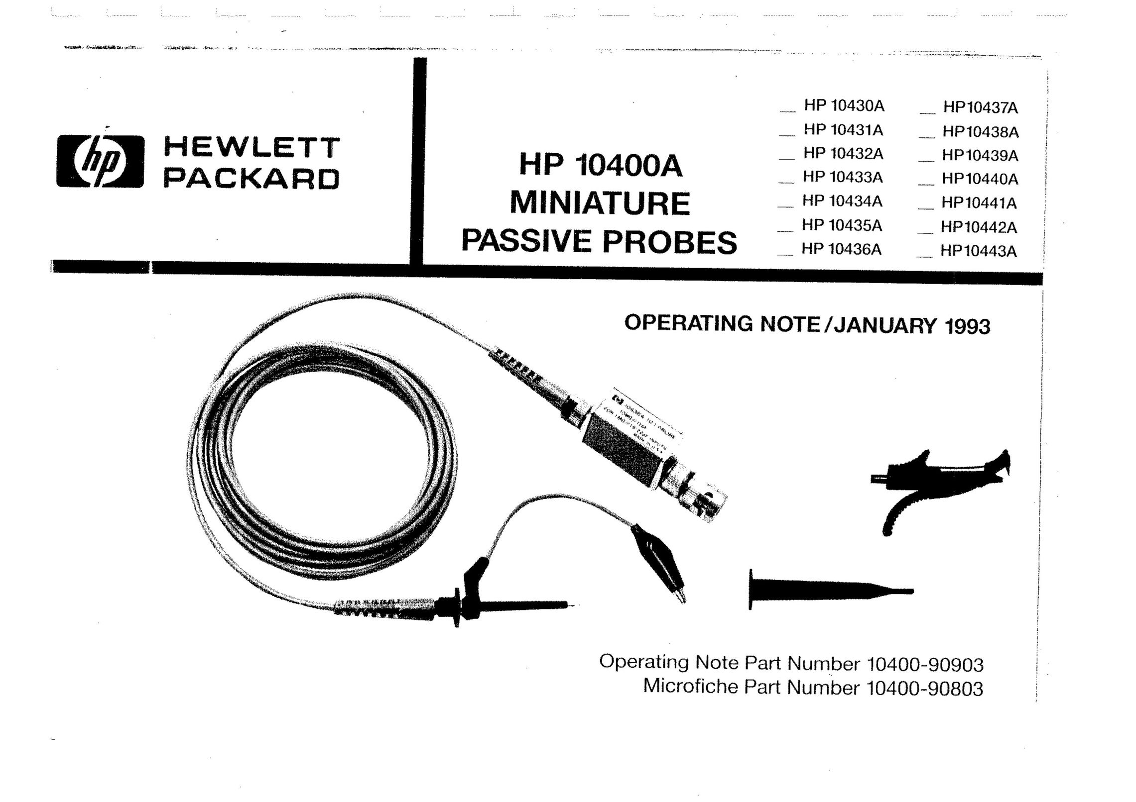 HP (Hewlett-Packard) 10432A Work Light User Manual