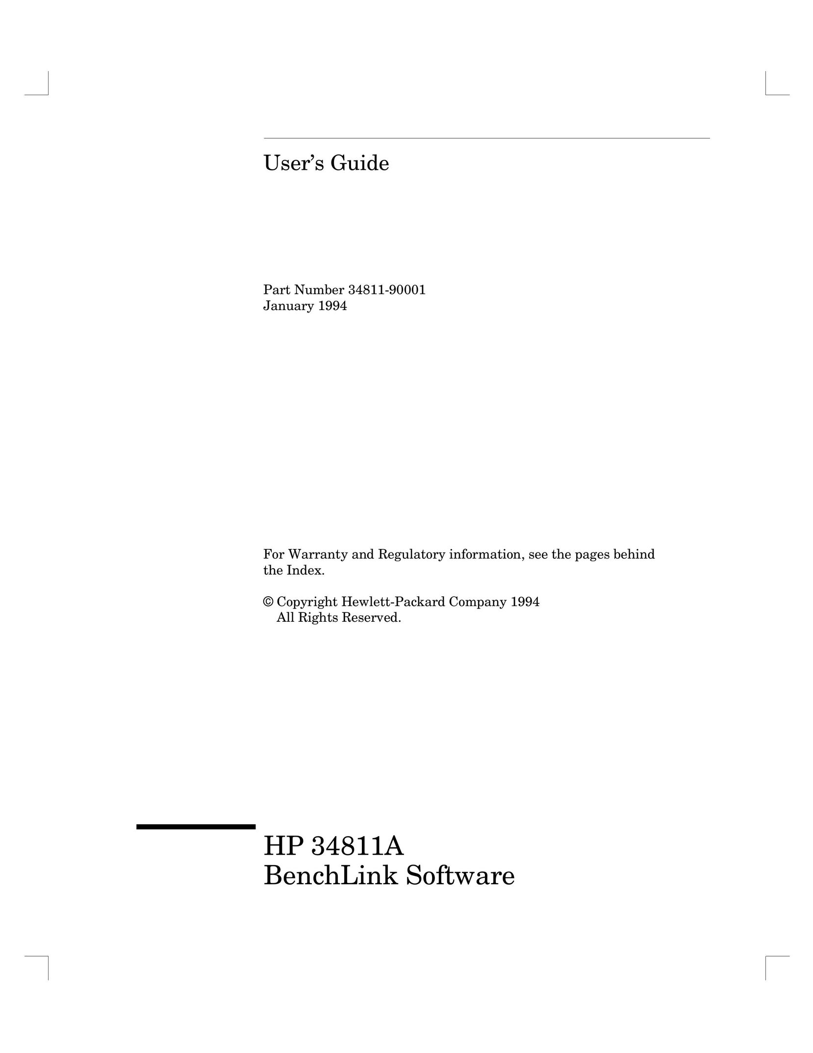 HP (Hewlett-Packard) HP 34811A Work Light User Manual