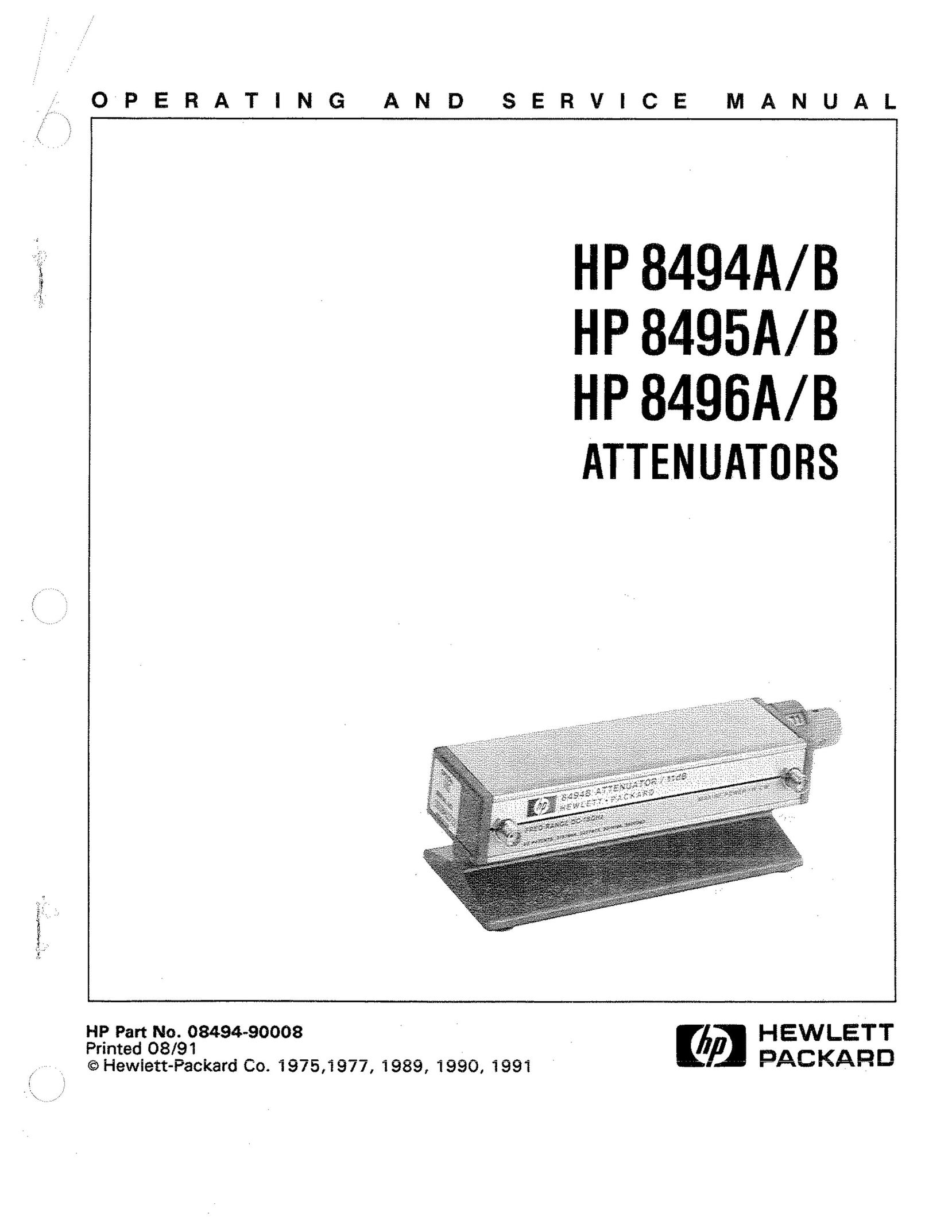 HP (Hewlett-Packard) HP 8494A Work Light User Manual