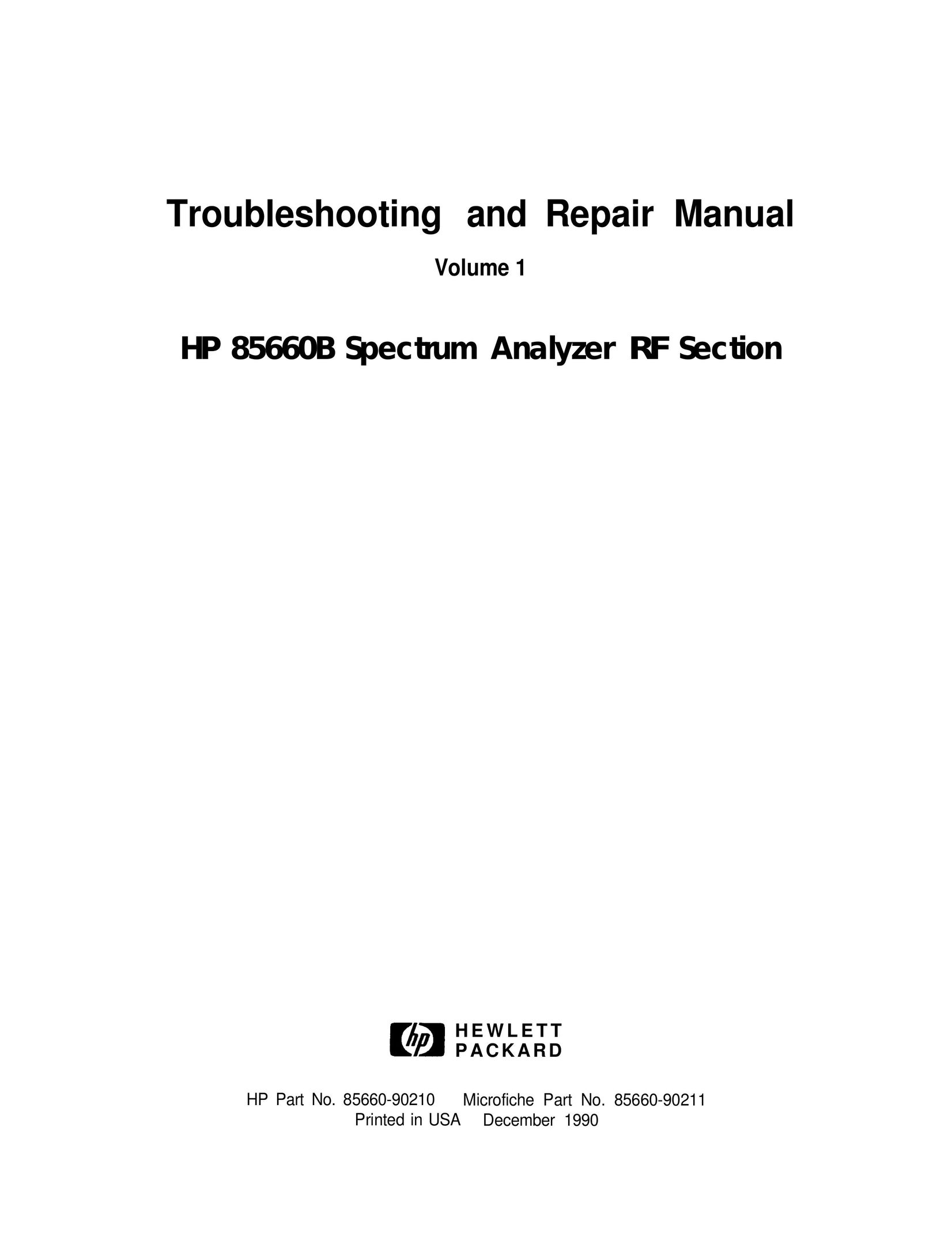 HP (Hewlett-Packard) HP 85660B Work Light User Manual