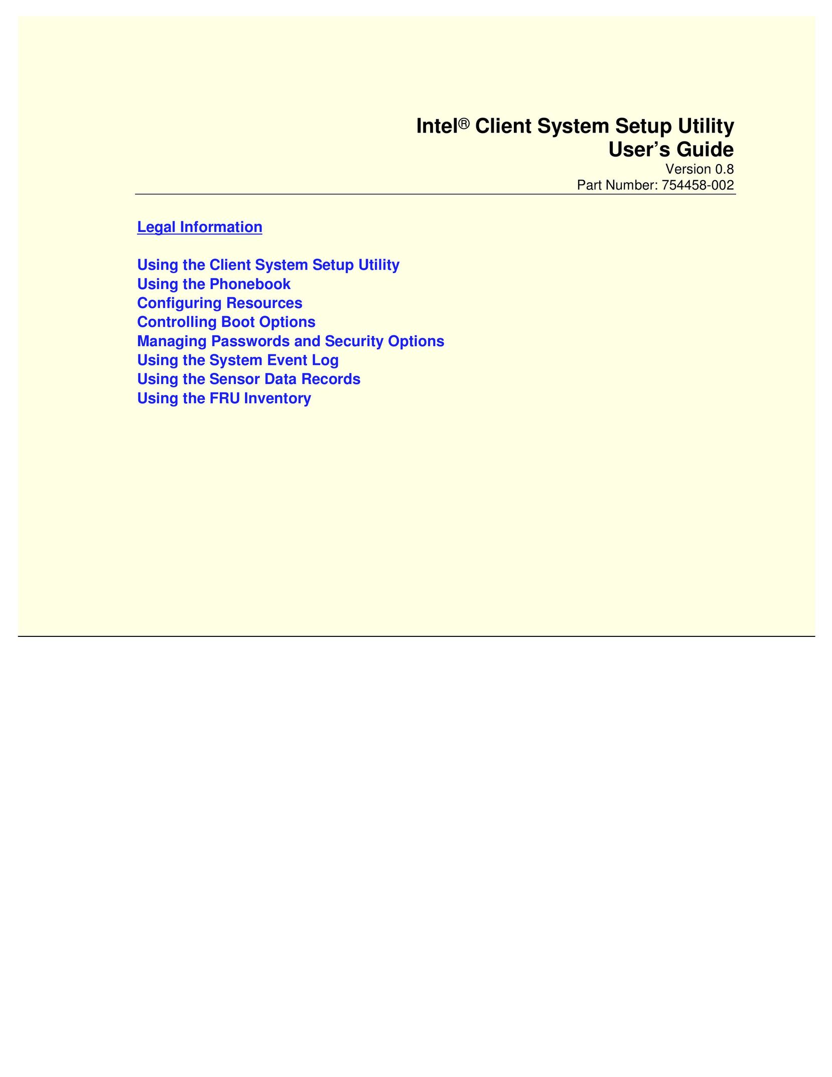 Intel 754458-002 Work Light User Manual