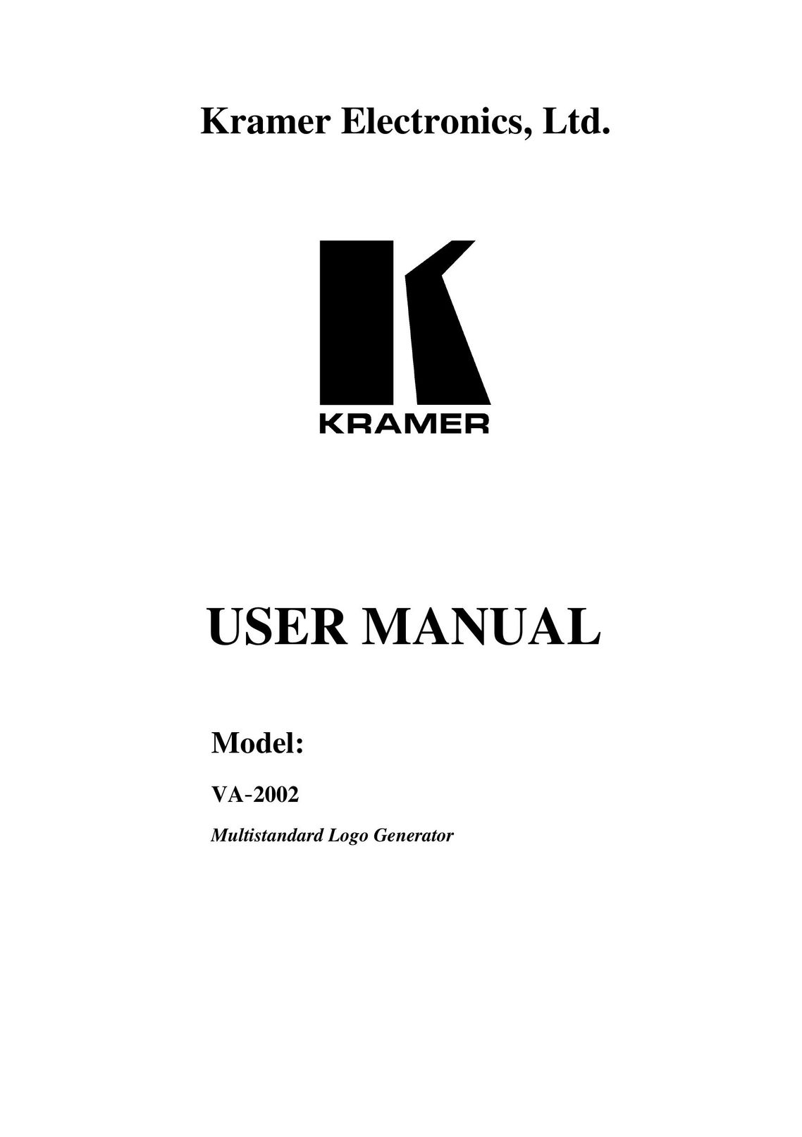 Kramer Electronics VA-2002 Work Light User Manual