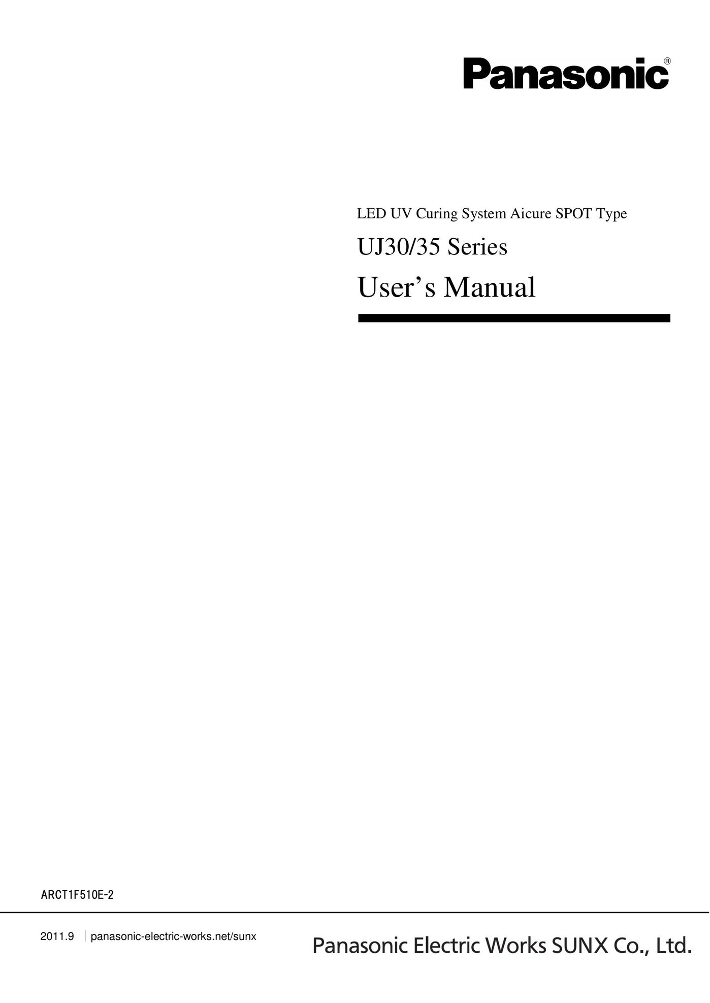 Panasonic UJ30 Work Light User Manual