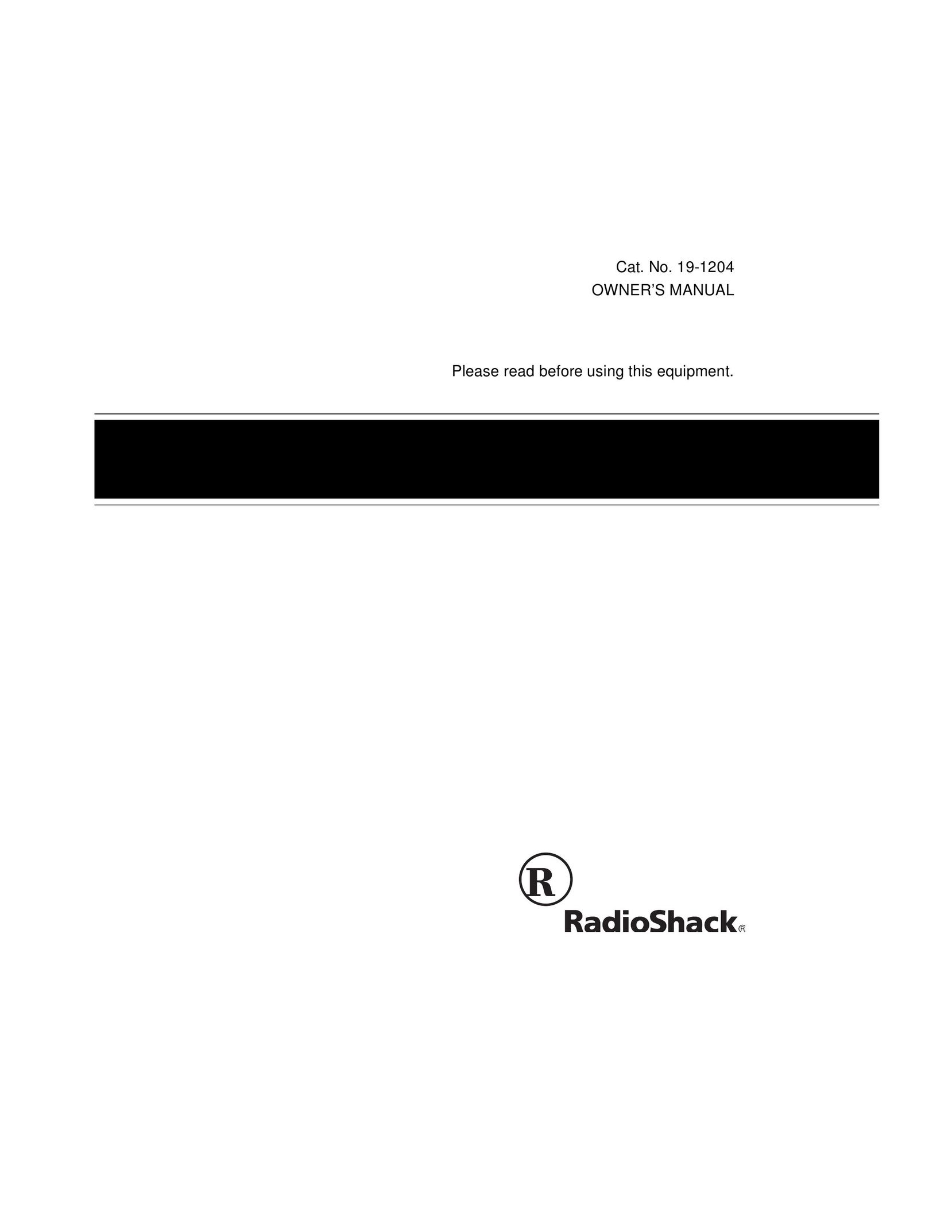 Radio Shack BTX-123 Work Light User Manual