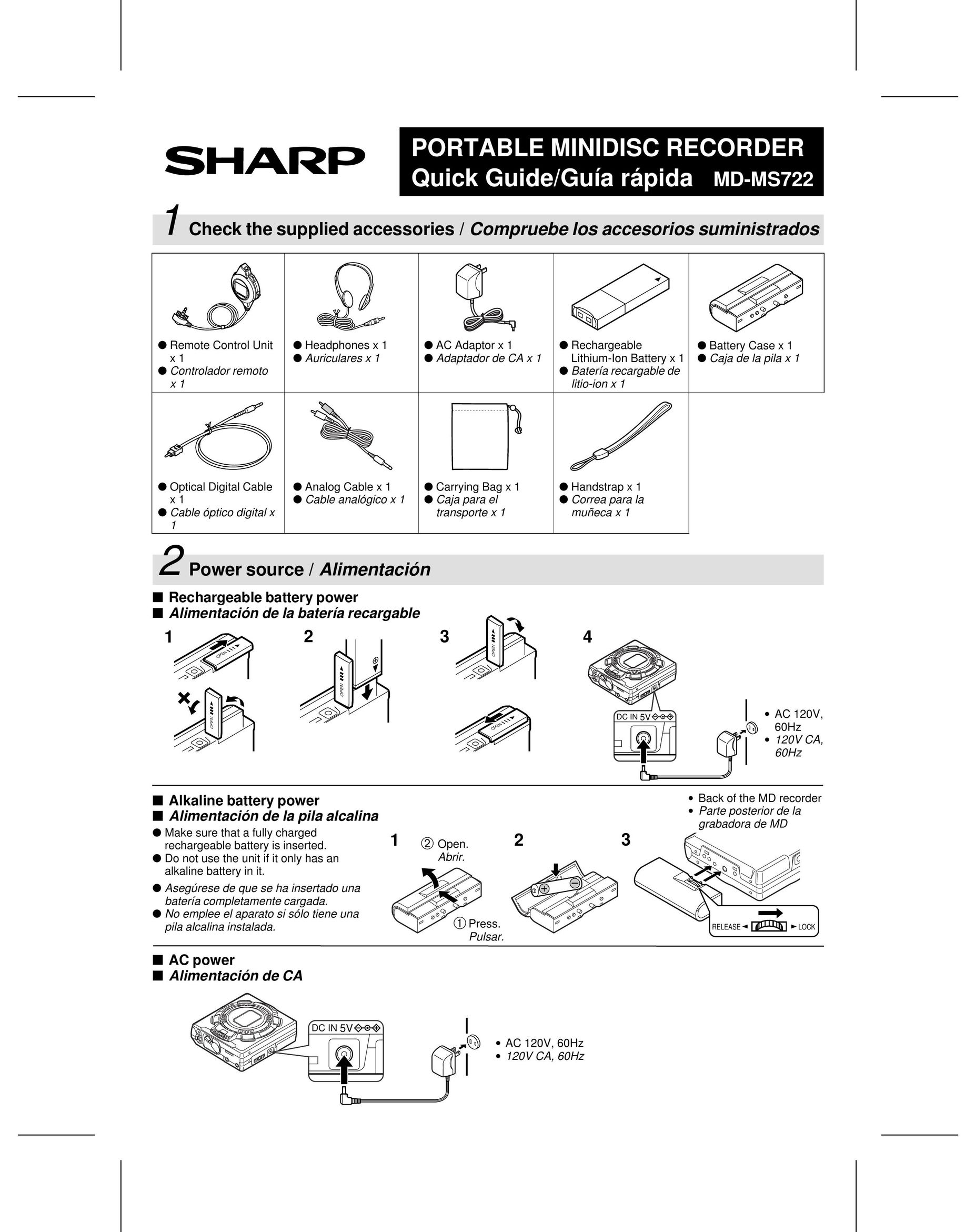 Sharp MD-MS722 Work Light User Manual