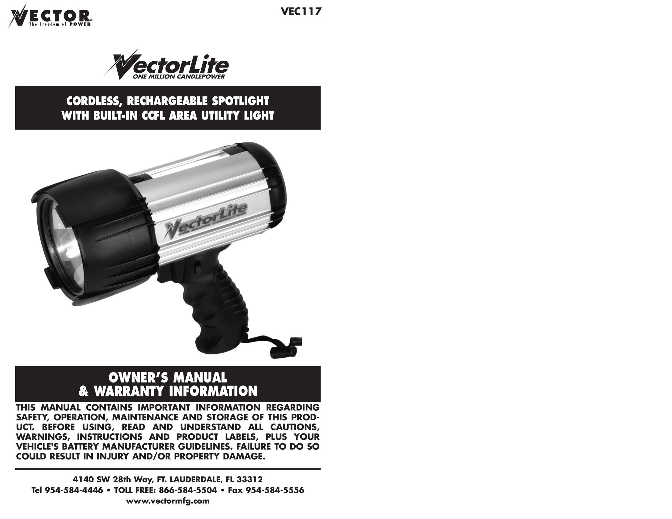 Vector VEC117 Work Light User Manual