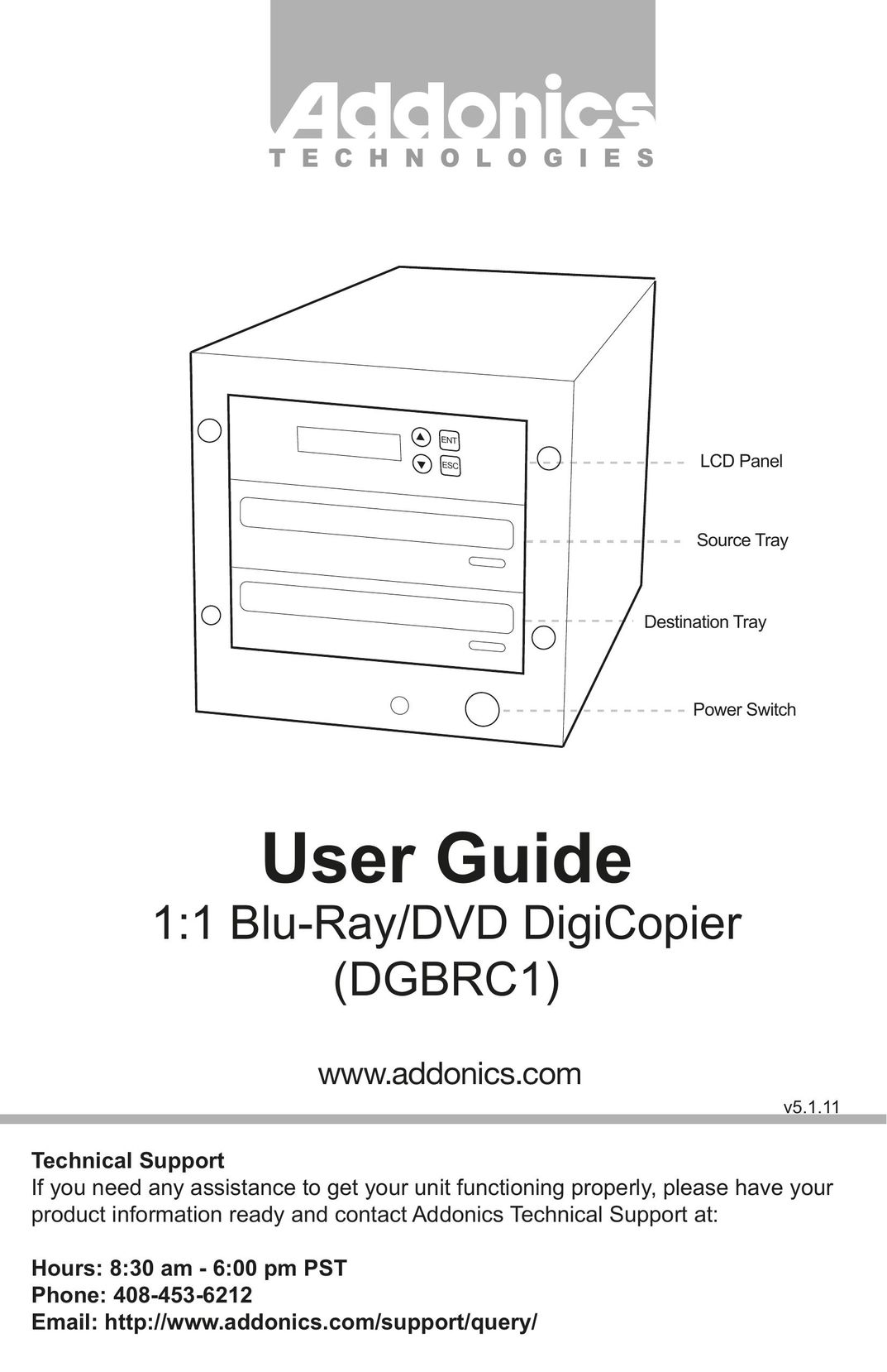 Addonics Technologies DGBRC1 Blu-ray Player User Manual