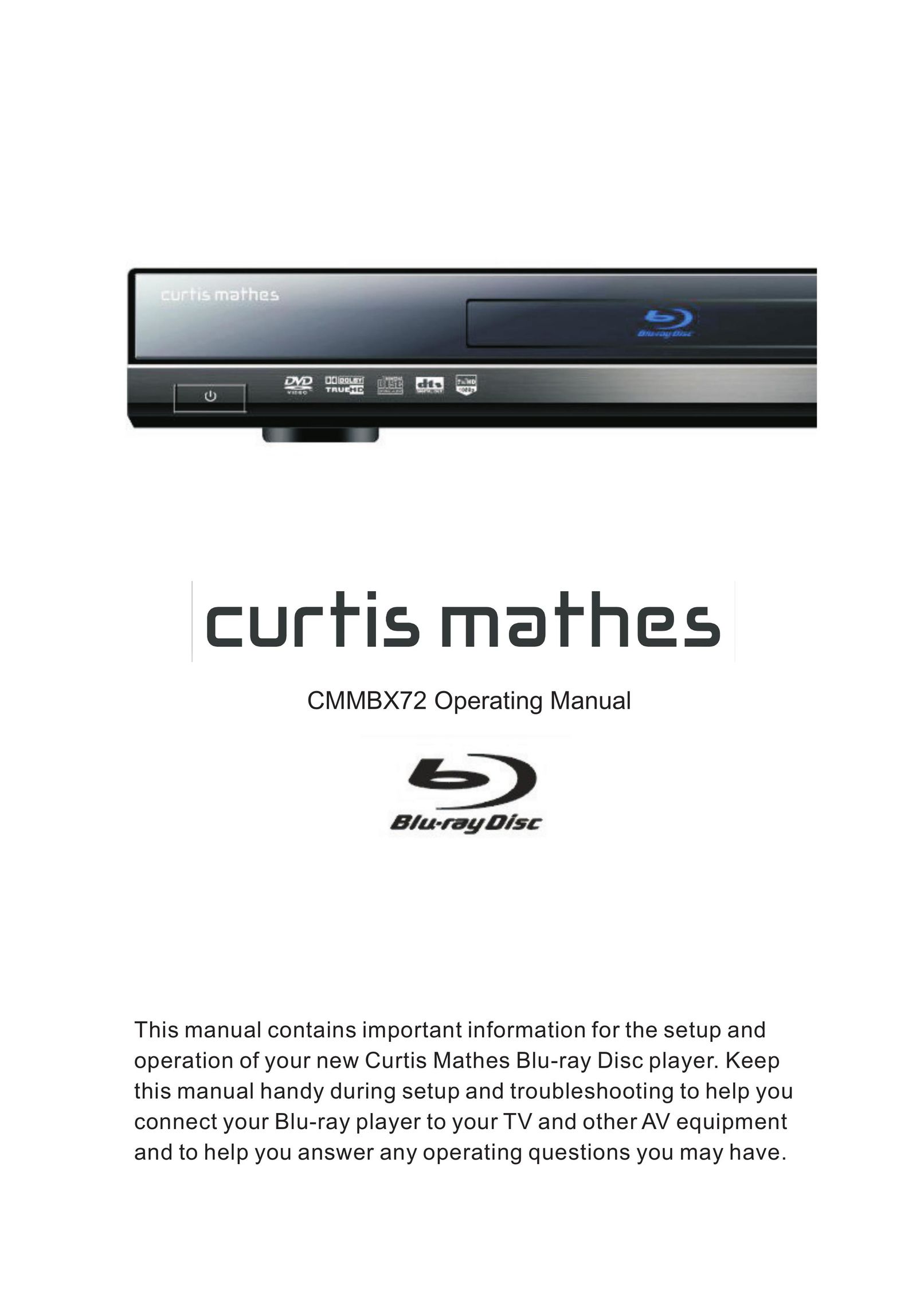 Curtis Mathes CMMBX72 Blu-ray Player User Manual