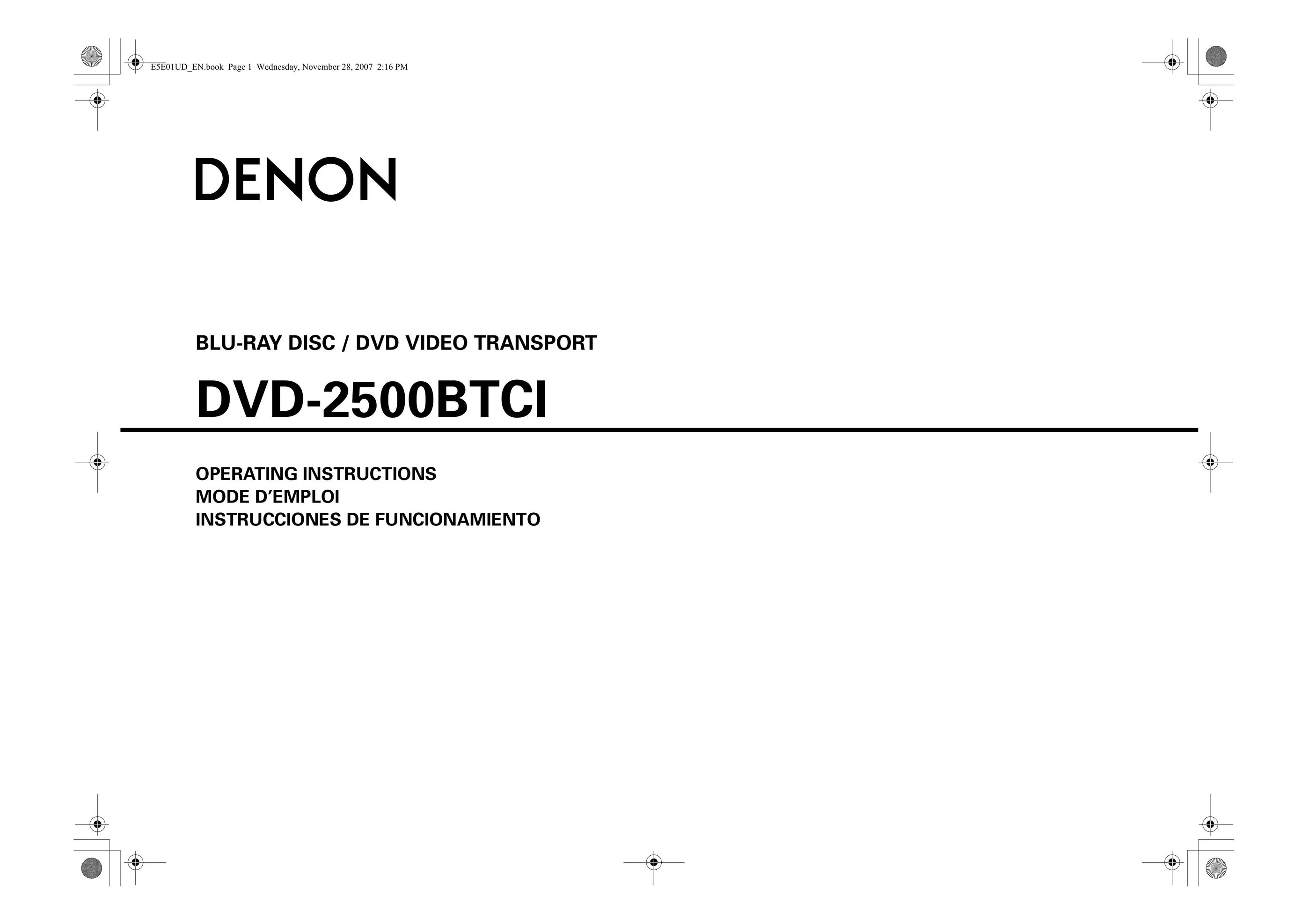Denon DVD2500BTCi Blu-ray Player User Manual