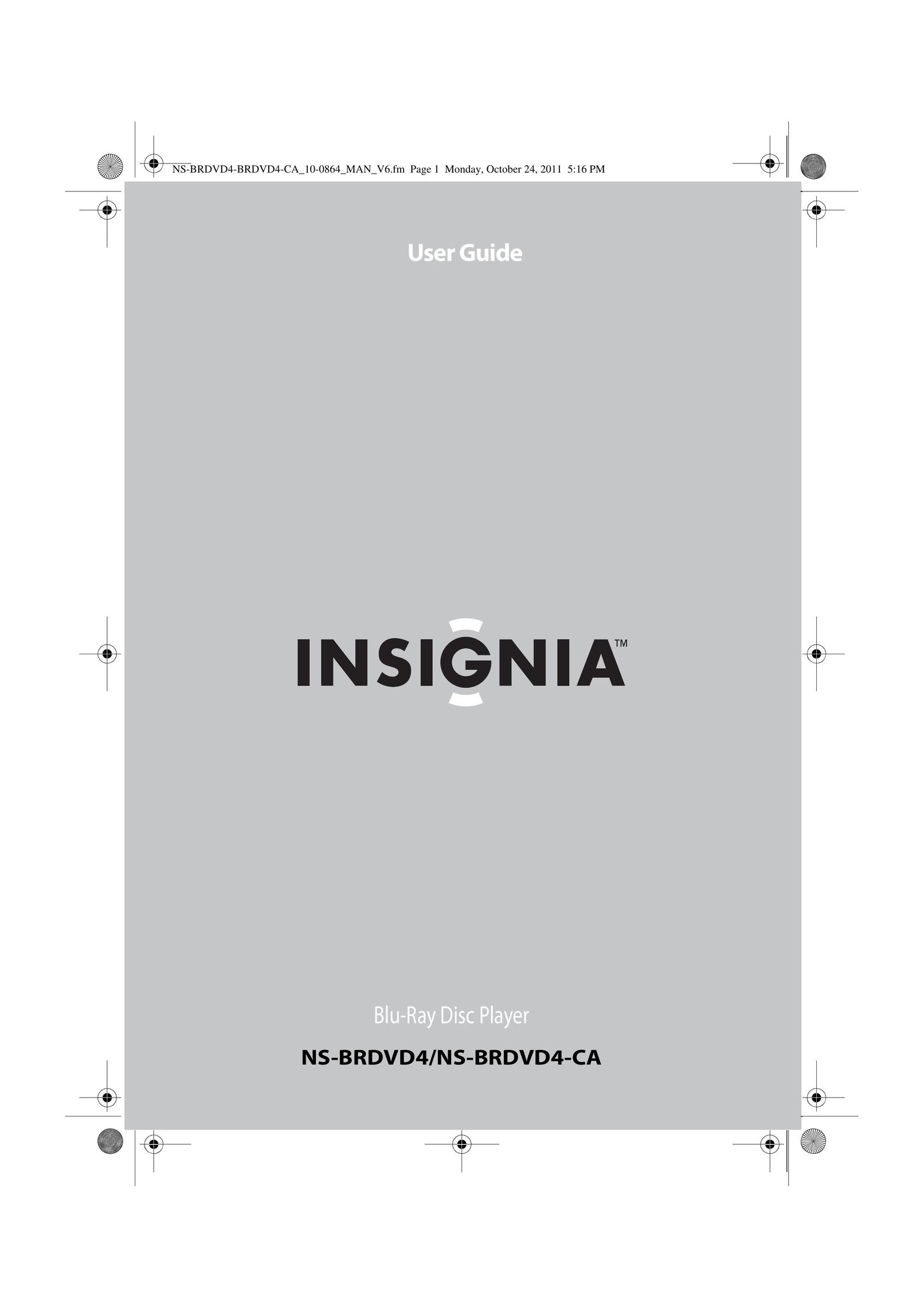 Insignia S-BRDVD4-CA Blu-ray Player User Manual