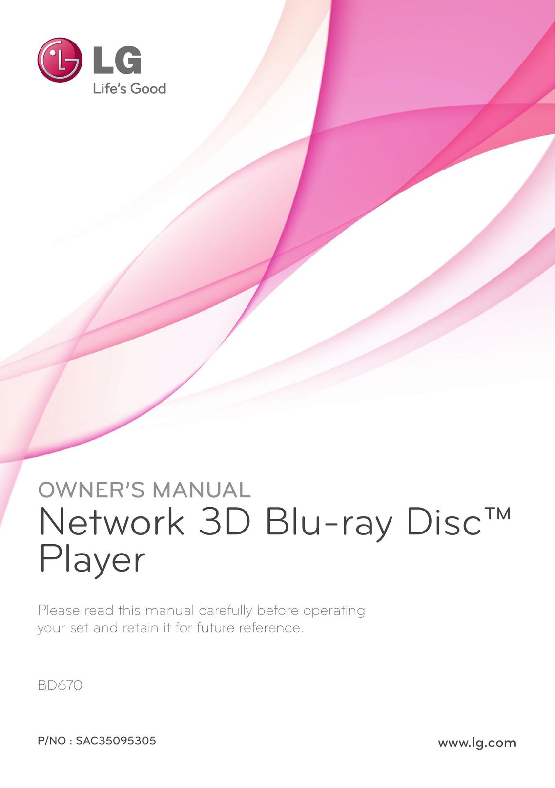 LG Electronics BD670 Blu-ray Player User Manual
