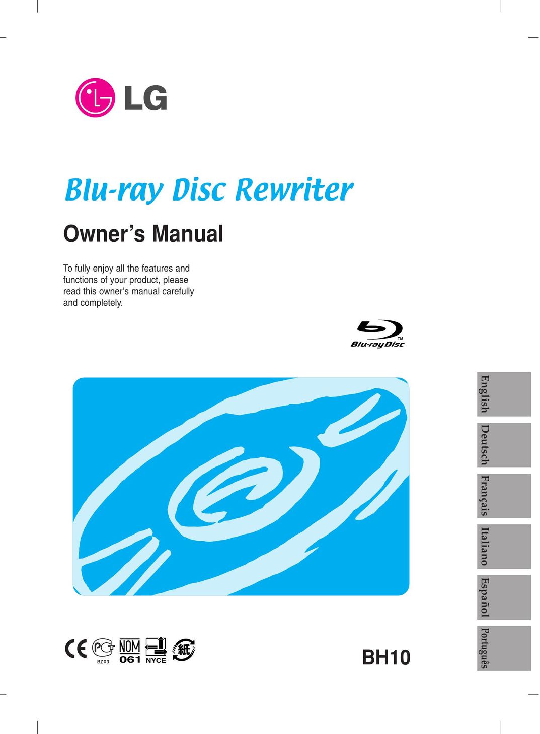 LG Electronics BH10 Blu-ray Player User Manual