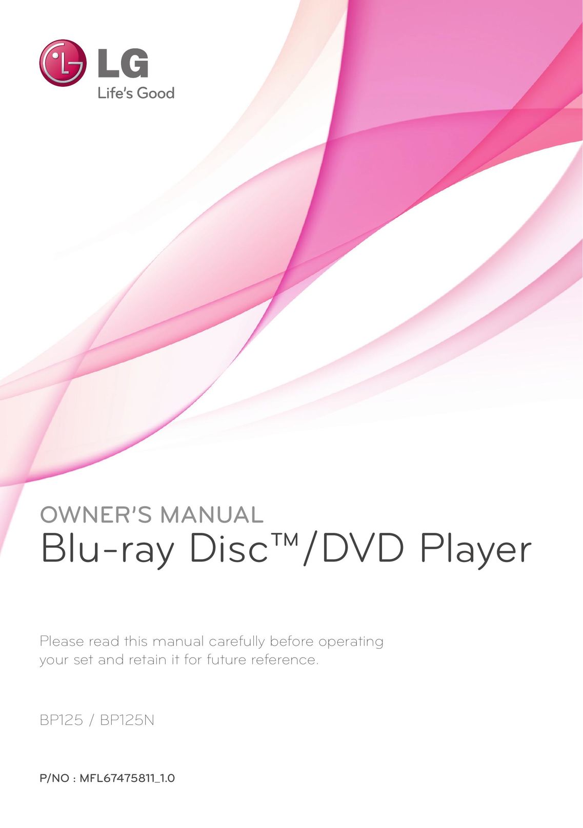 LG Electronics BP125 Blu-ray Player User Manual