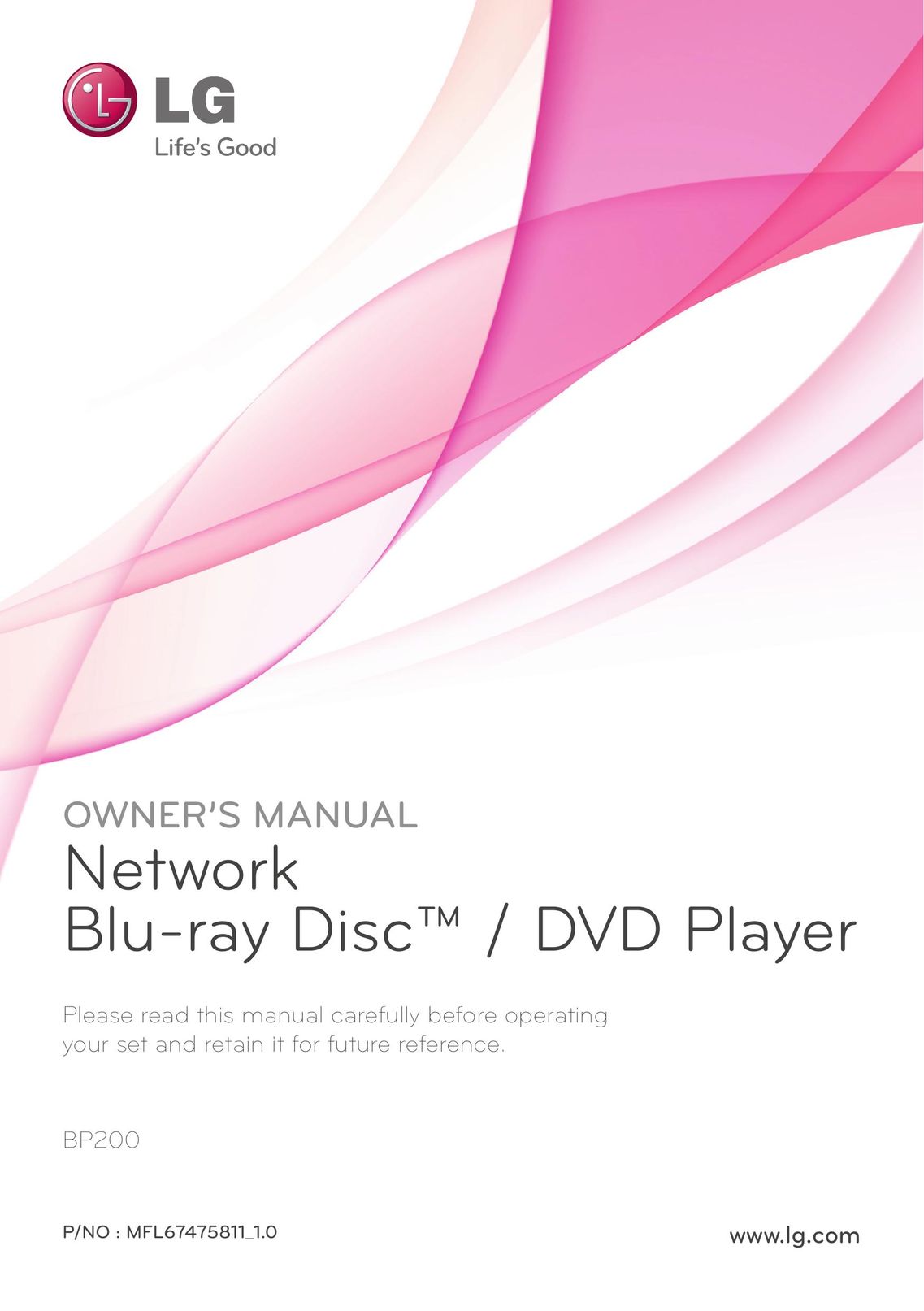 LG Electronics BP200 Blu-ray Player User Manual