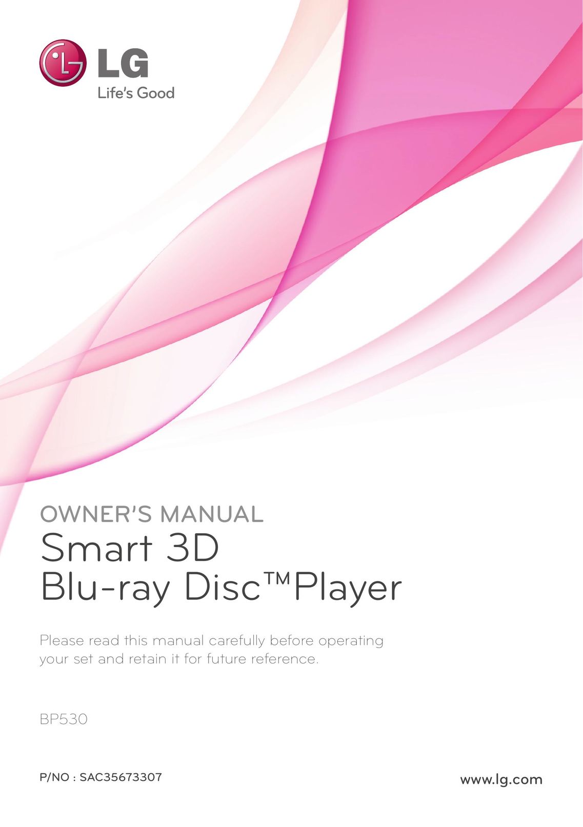 LG Electronics BP530 Blu-ray Player User Manual