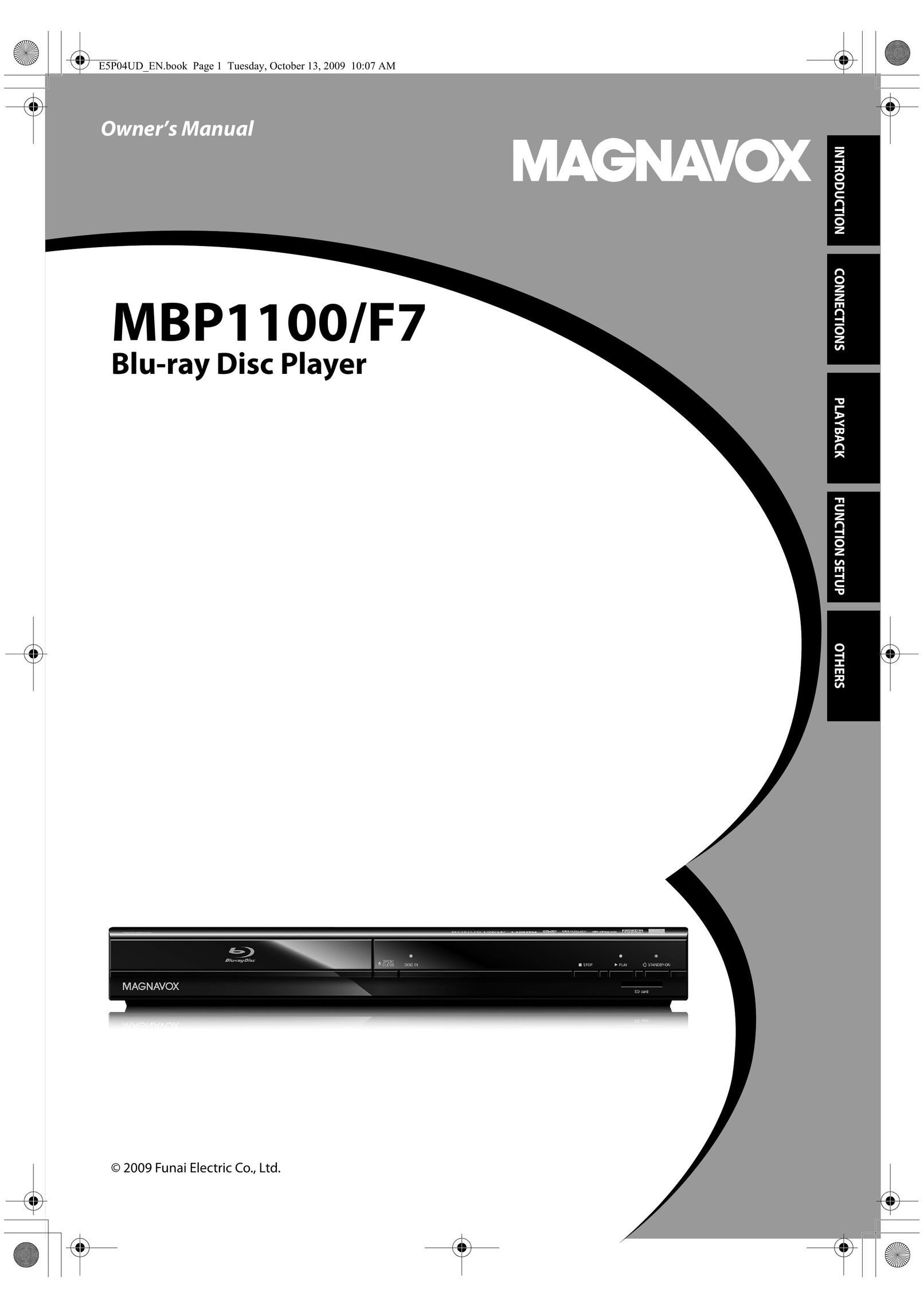 Magnavox MBP1100 Blu-ray Player User Manual