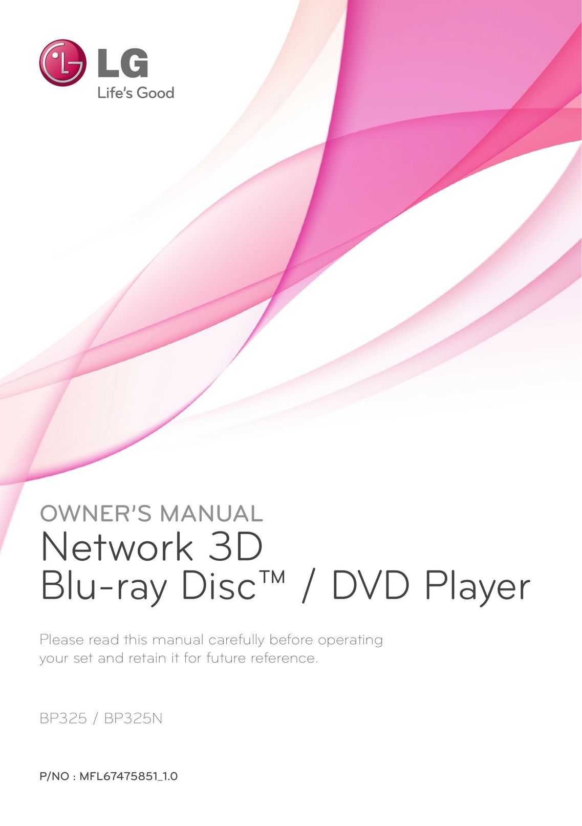 Panasonic BP325 Blu-ray Player User Manual