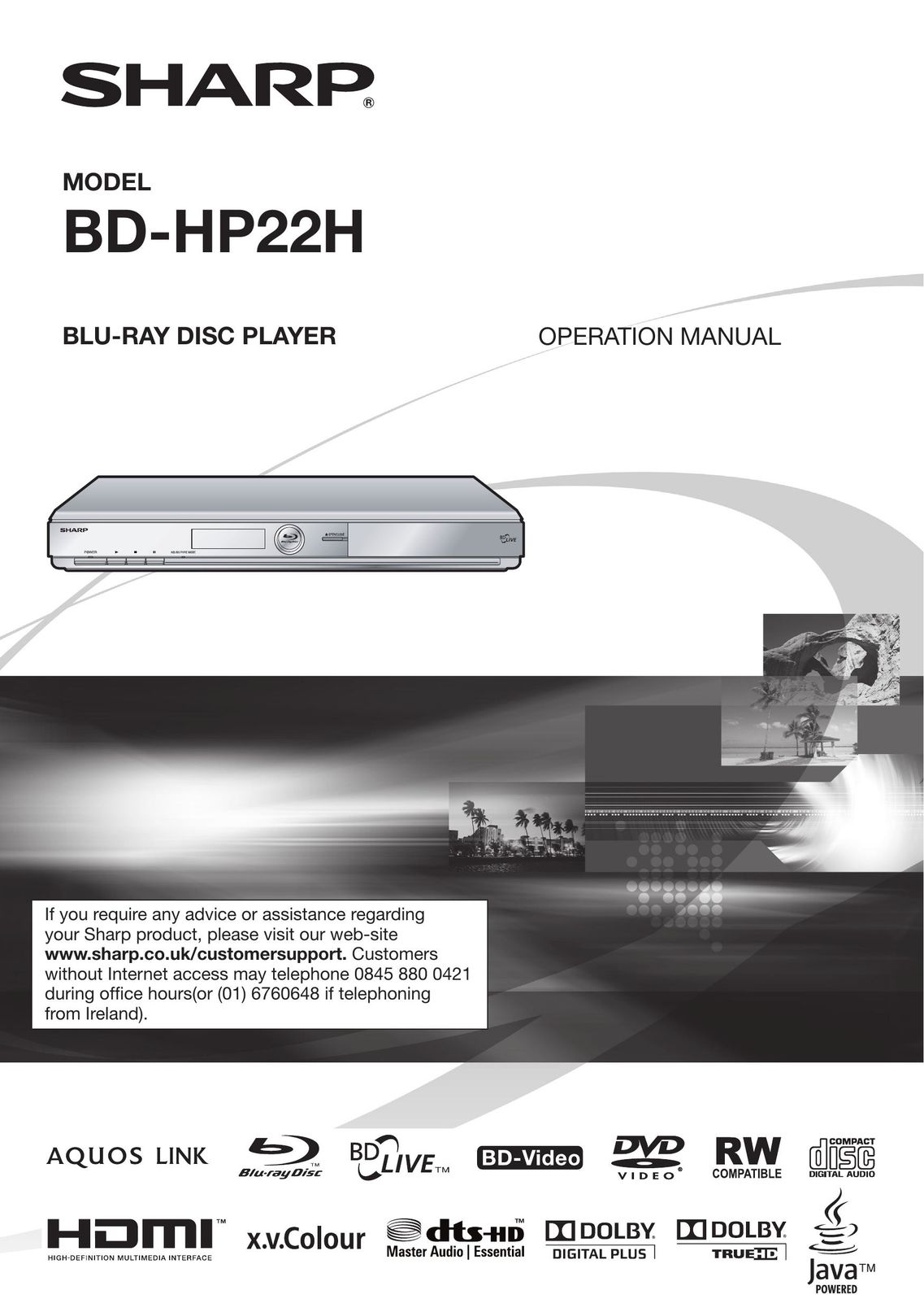 Sharp BD-HP22H Blu-ray Player User Manual